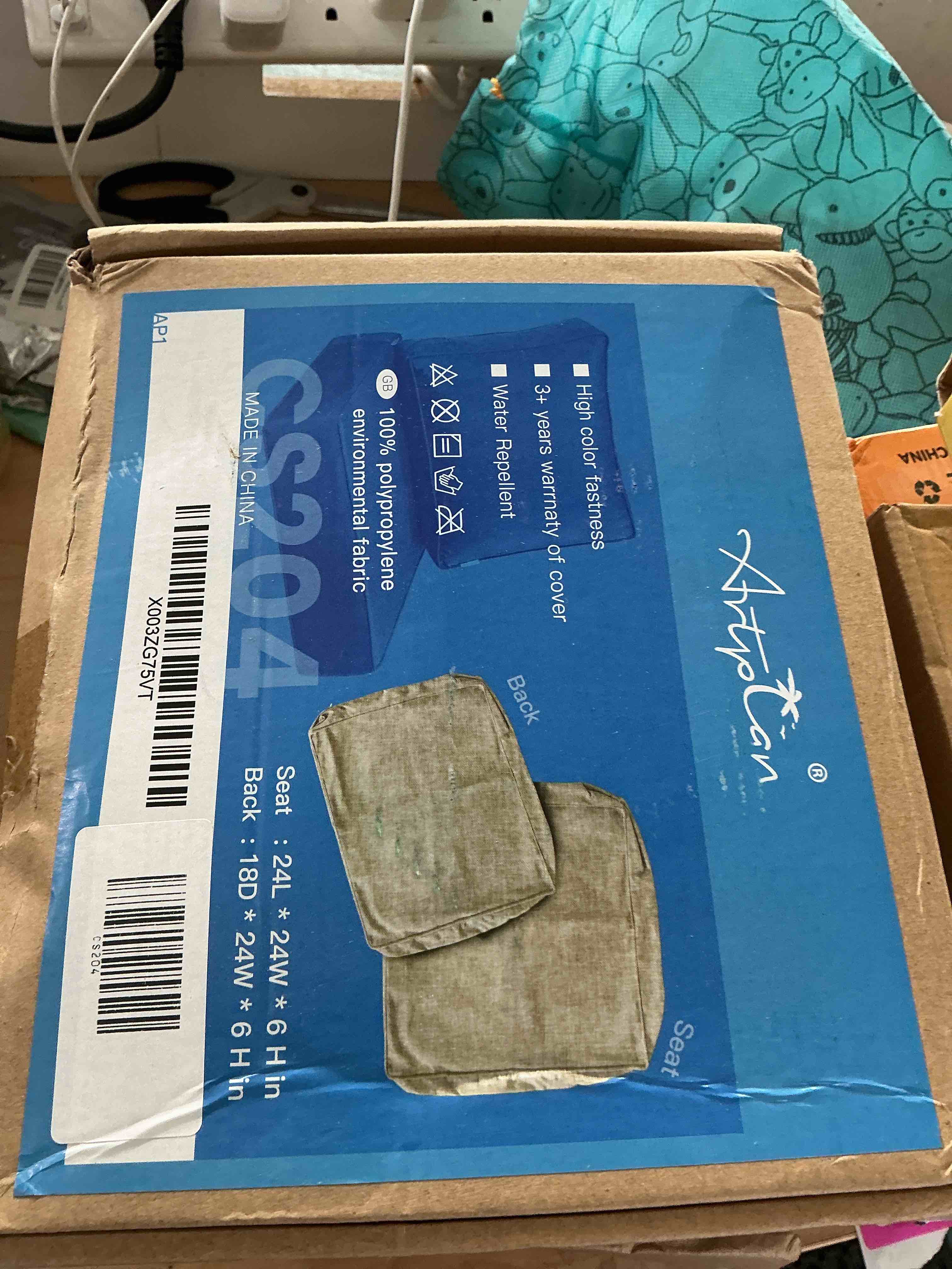 Condition photo showing New/Like New for artplan outdoor deep seat slipcovers,patio seat back covers only 24x24x6 18x24 olefin,square outdoor cushion cover, for patio funiture,green