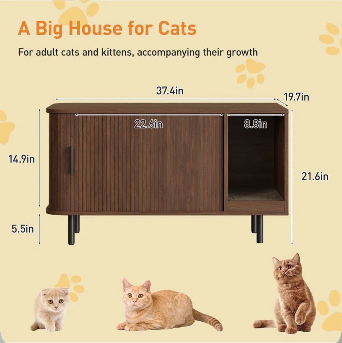 cat litter box enclosure with cat scratching pad