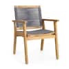 stylish dining chair, set for comfort, comic design, durable, açai, wood, and rope dark gray