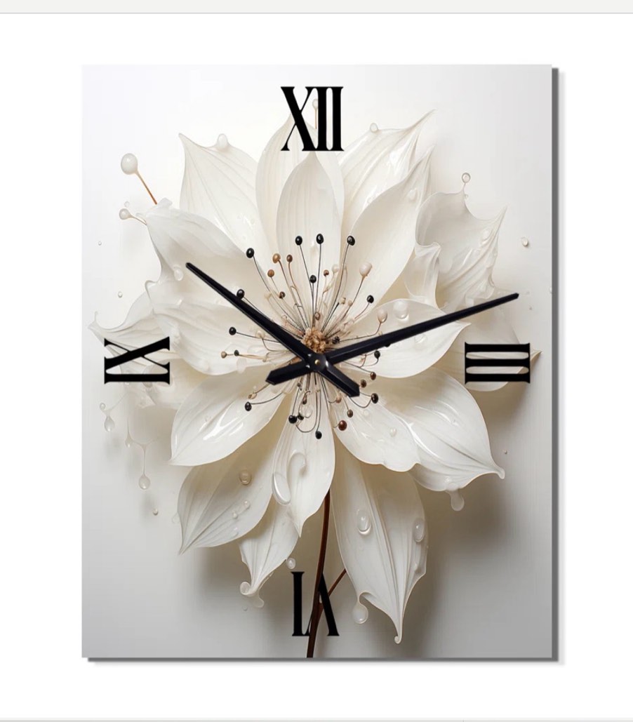 blossoming and beauty minimalism, beauty, wall clock, flower