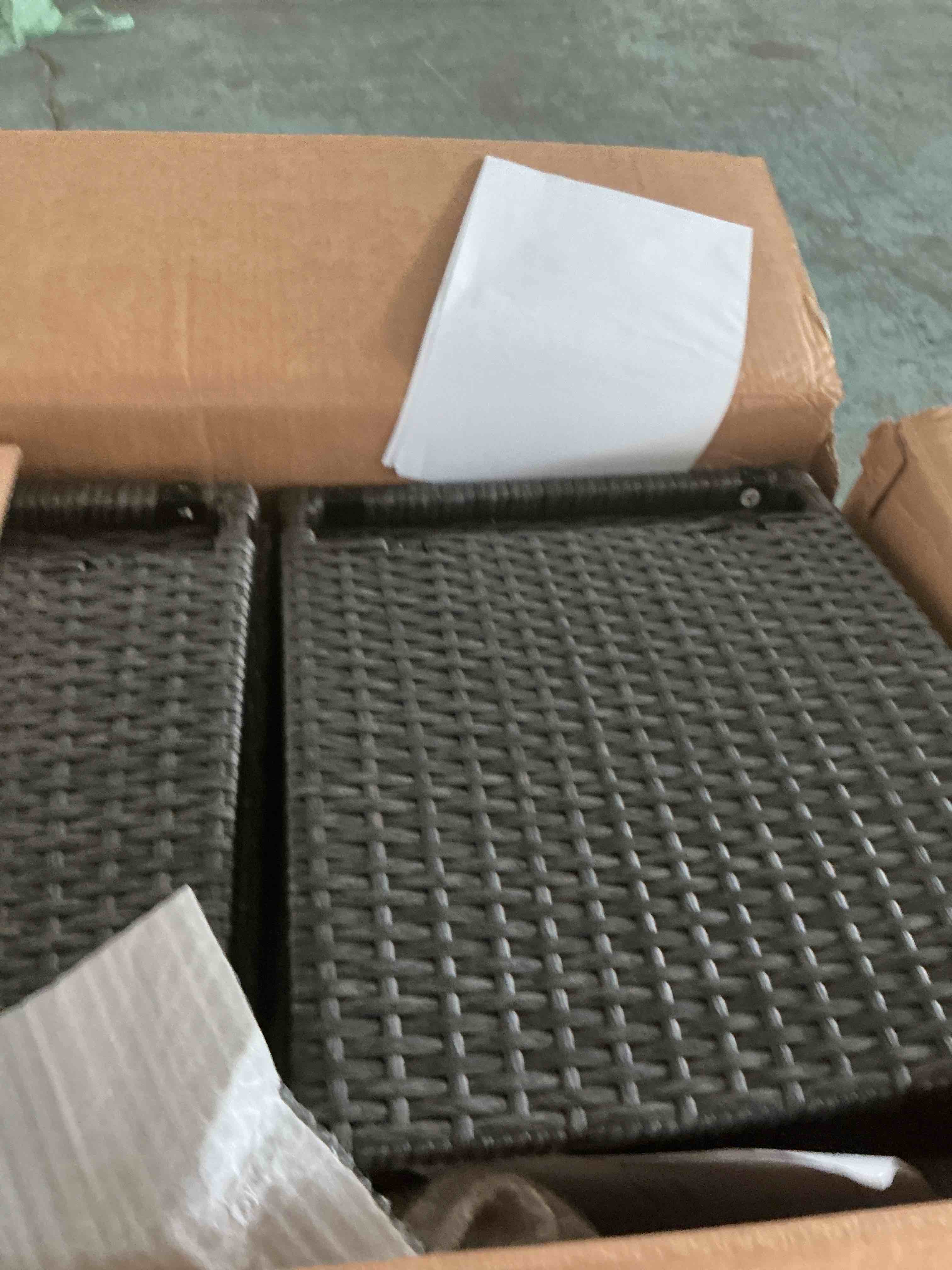 Condition photo showing New/Like New for yaheetech outdoor bar stools set of 2, patio wicker chairs with armrests, footrests, cushion not included brown/beige