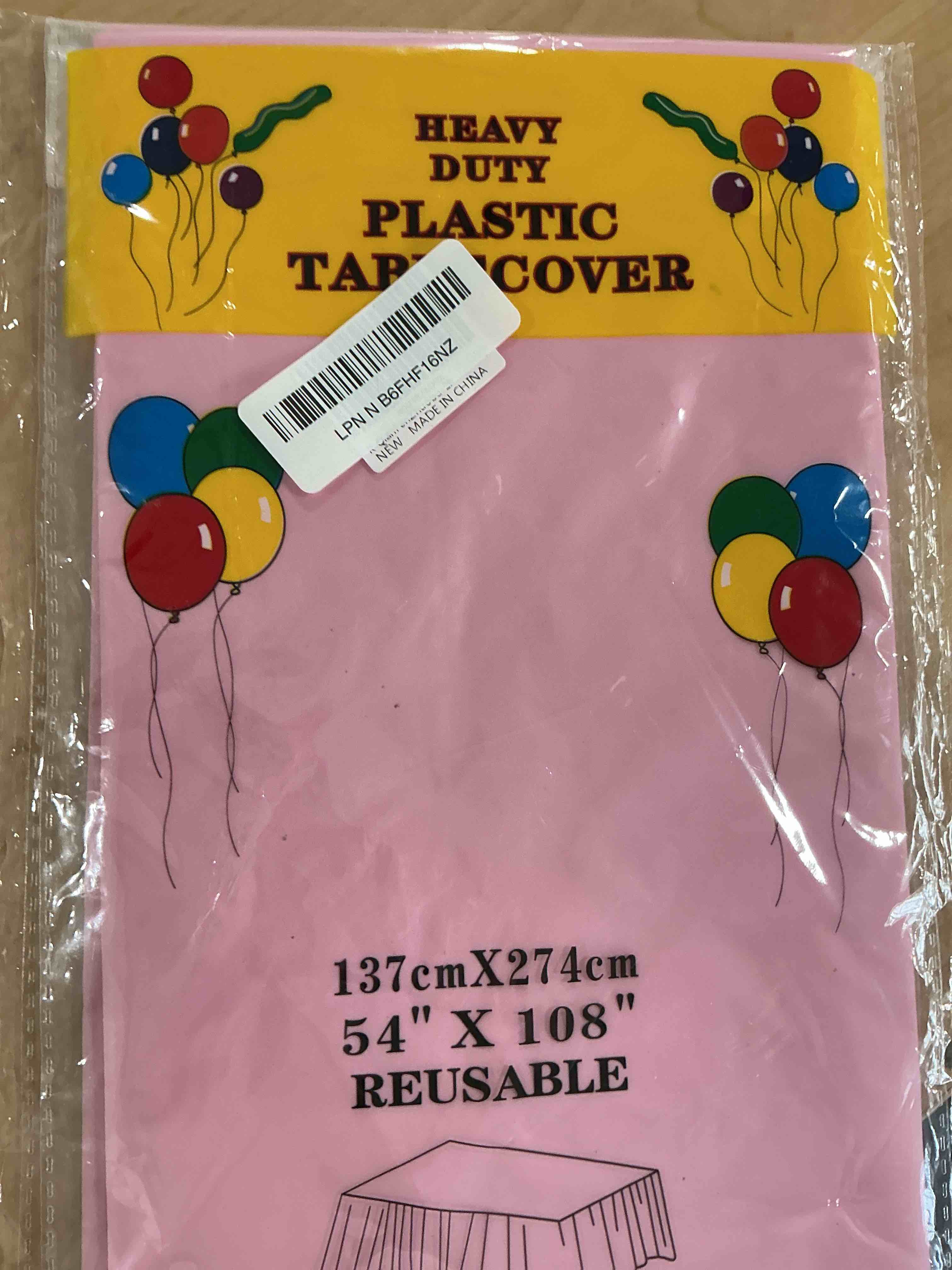 2 pack plastic tablecloths disposable table covers plastic table cloths for bbq picnic birthday wedding parties waterproof and oil-proof tablecloth light weight thin light pink tablecover 54 x 108 in light pink 2