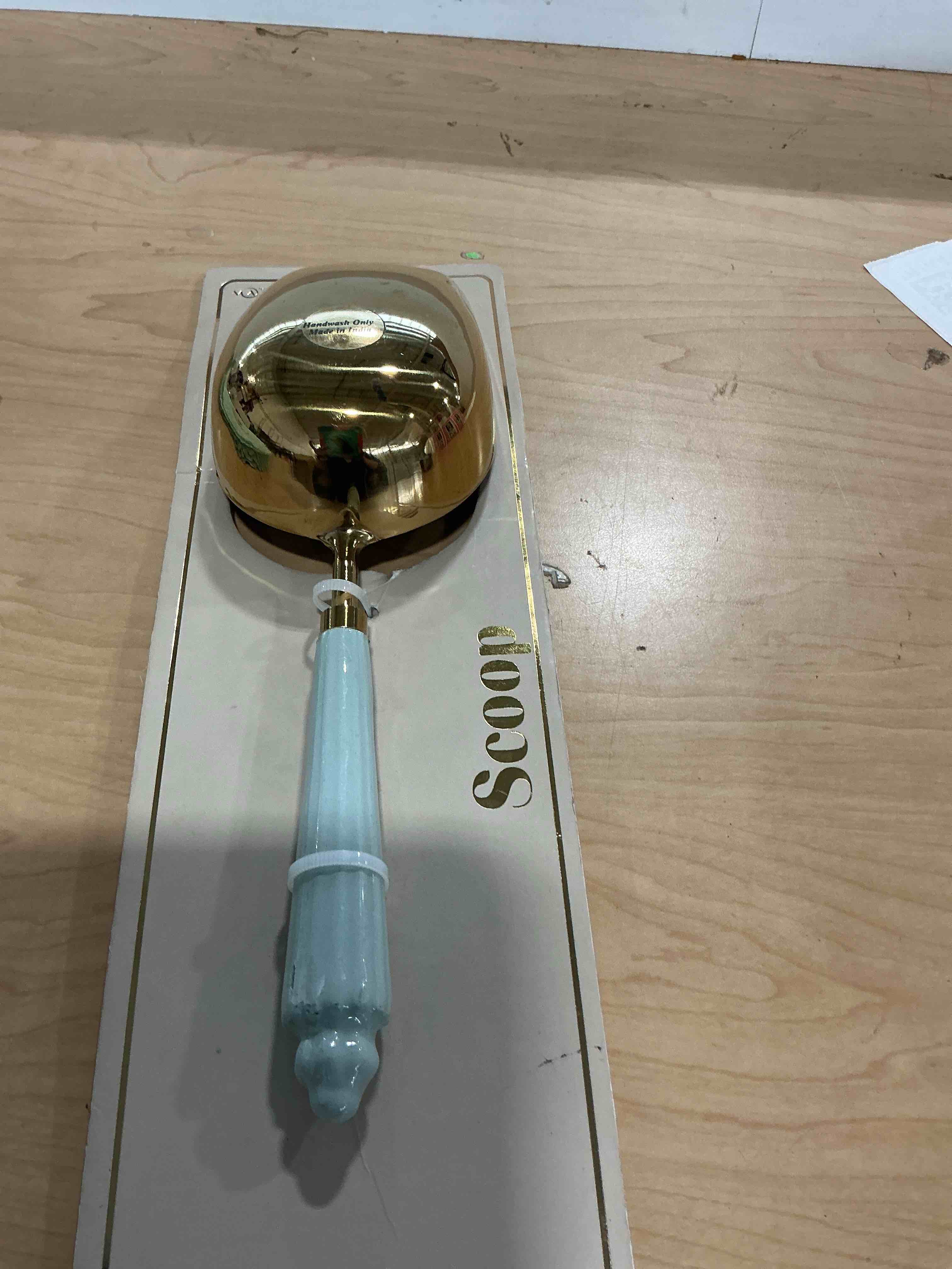 Condition photo showing Brand New for stainless steel gold ice scoop - 12 oz heavy duty ice scoopfor freezer & ice machine, dishwasher safe, multi-purpose for kitchen, bar, party, wedding
