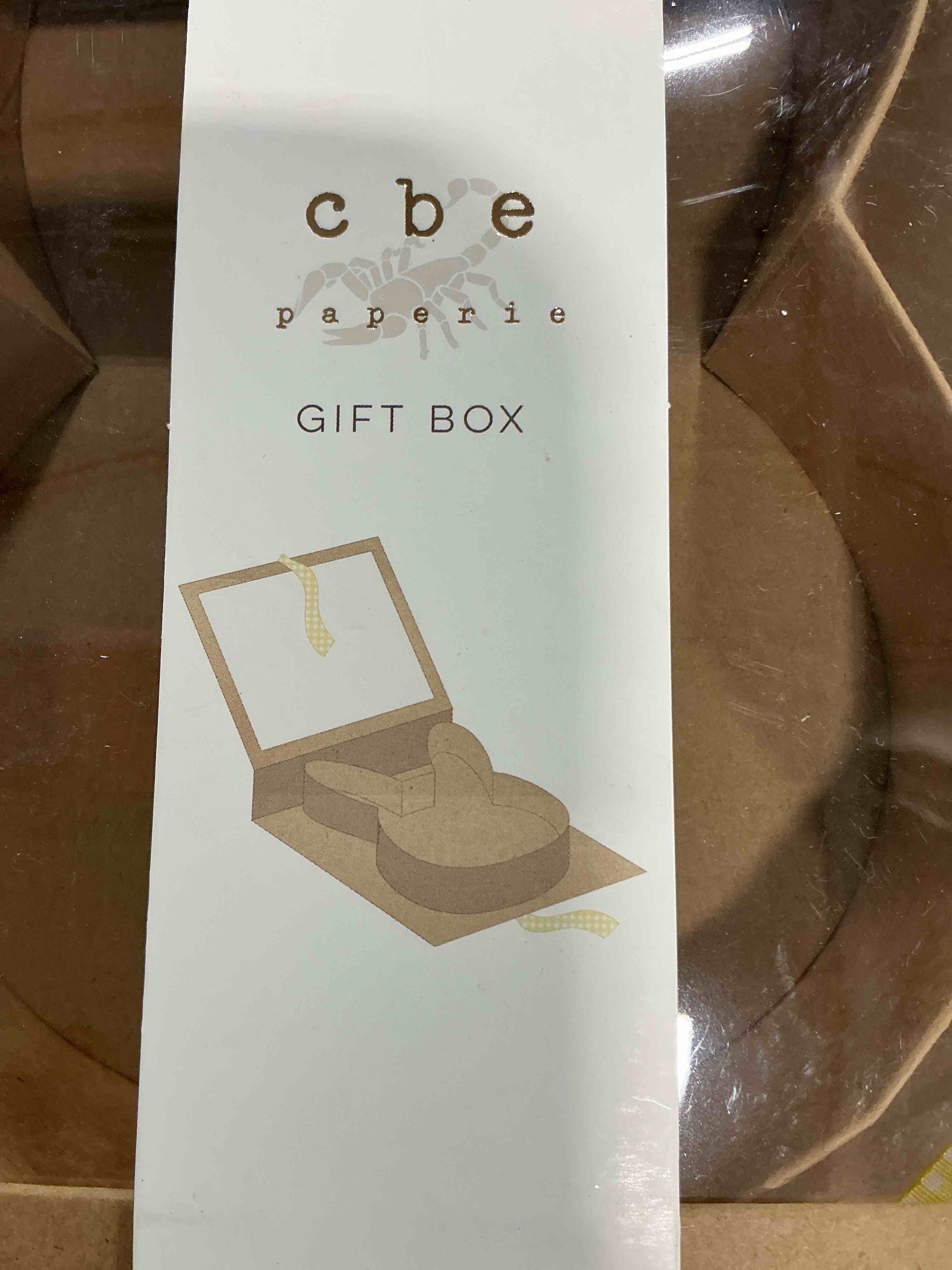 Condition photo showing New/Like New for cbe paperie gift box bunny with yellow bow and wooden design box