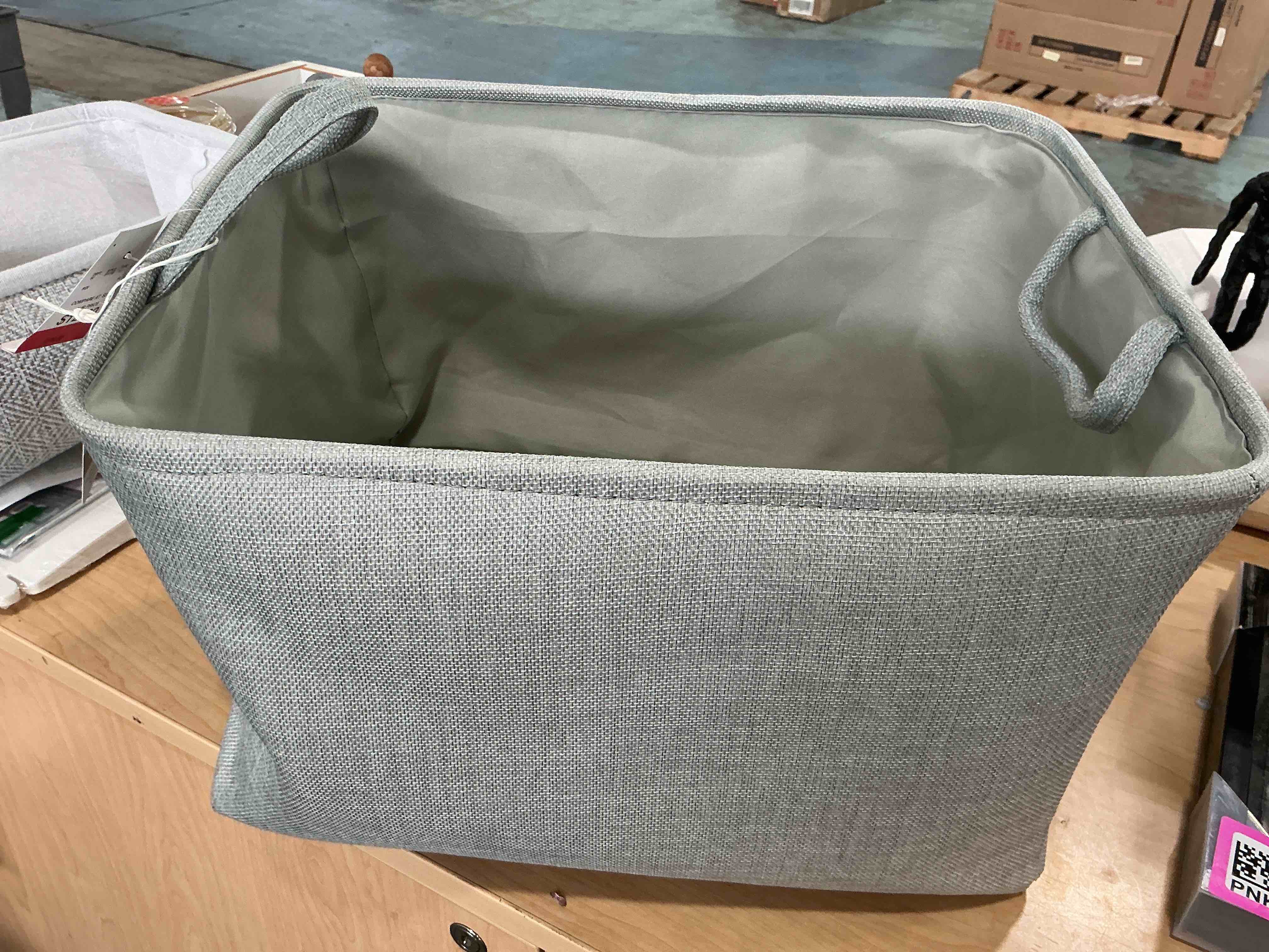 Condition photo showing Brand New for rectangular storage basket fabric organizer bin for toys,books,clothes,gifts,pets-perfect for home,office,nursery,dorm,shelfgrey 
