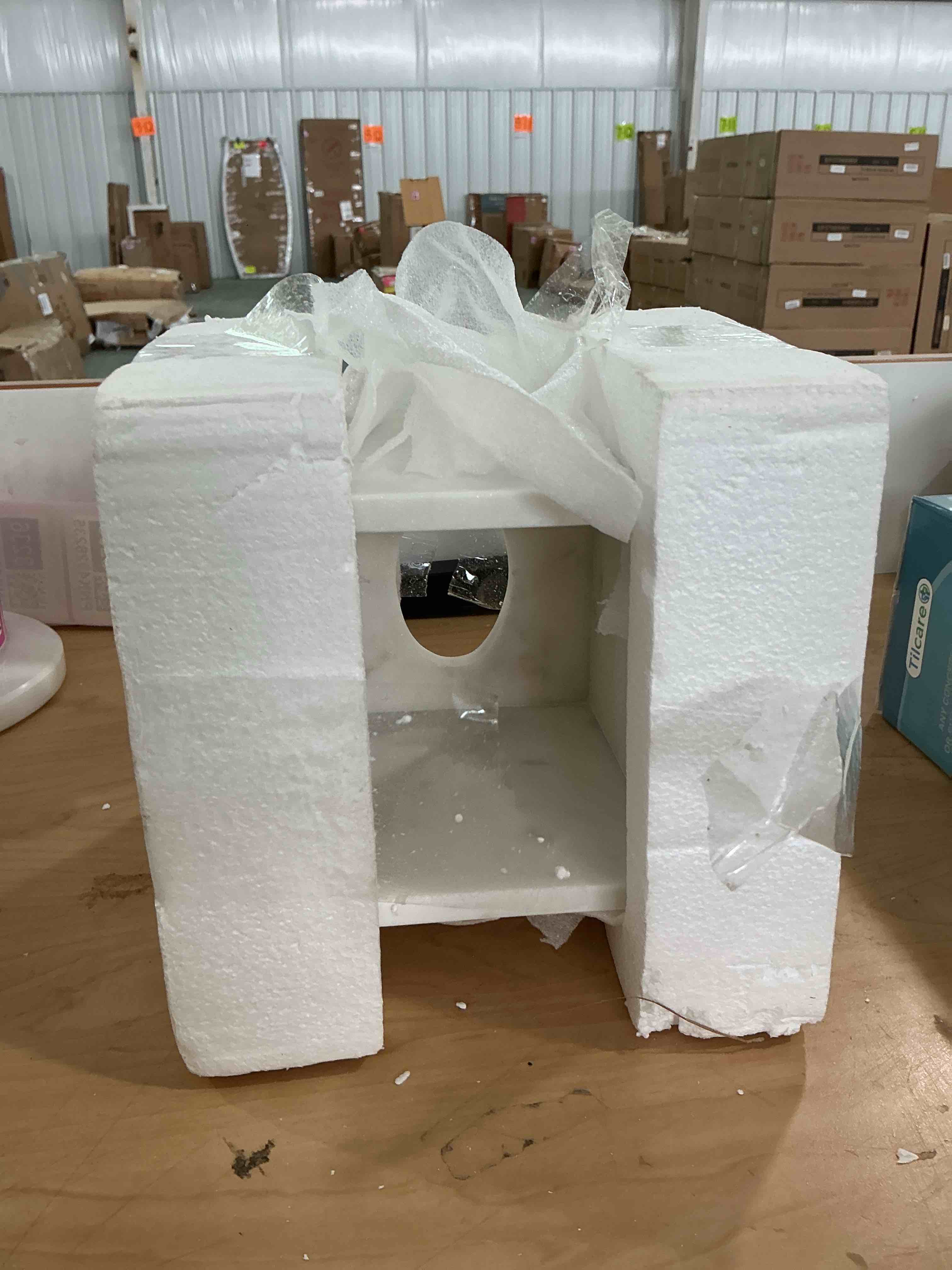Condition photo showing New/Like New for natural marble tissue box cover, exquisite marble square tissue box holder, elegant & luxurious decoration for bathroom,home & office