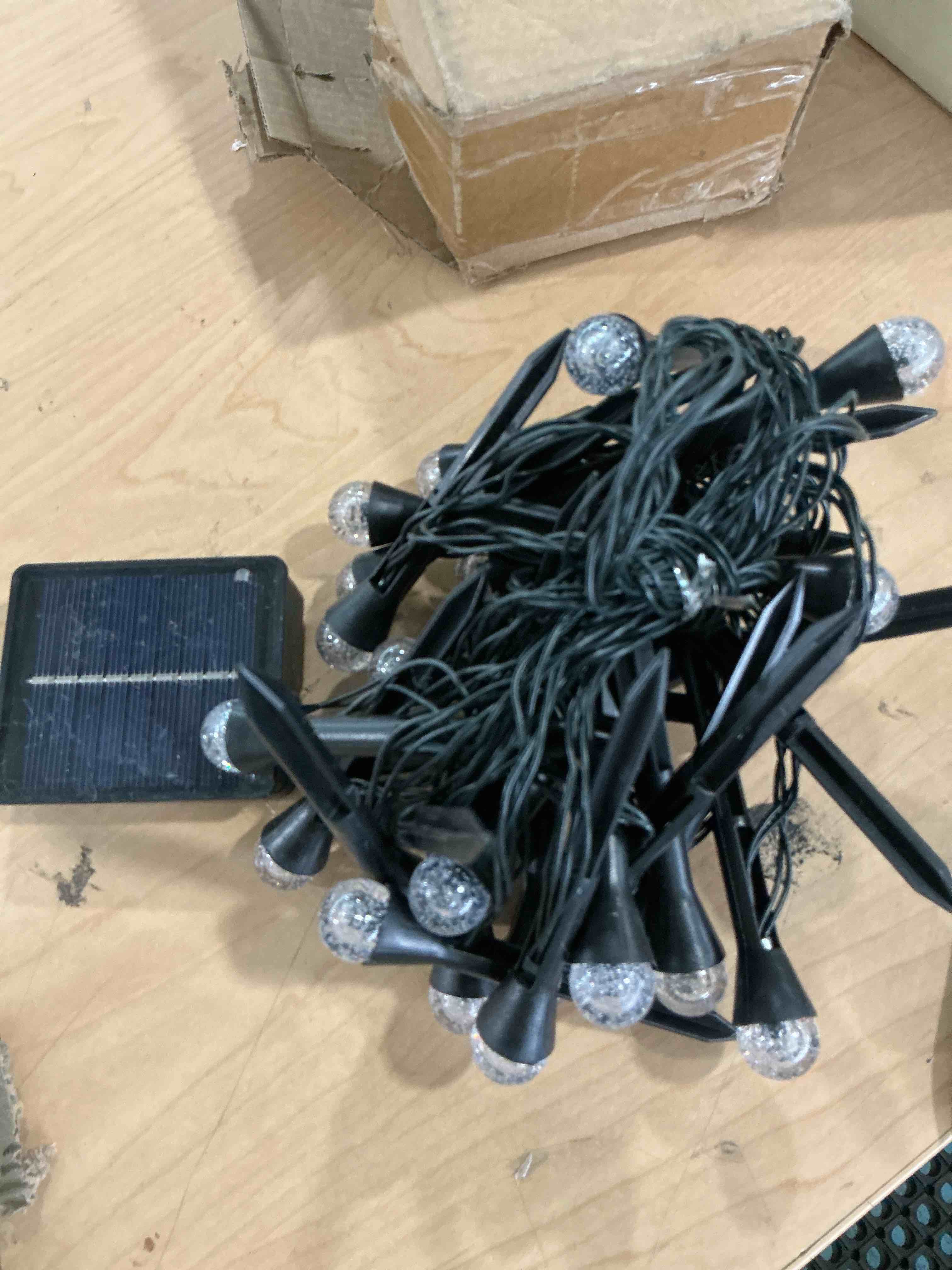 Condition photo showing New/Like New for joomer solar powered string lights waterproof, 39ft 60 led outdoor solar string lights crystal ball light 8 modes globe light for garden, gazebo, porch, lawn, patio, tree decor (white) - amazon.com