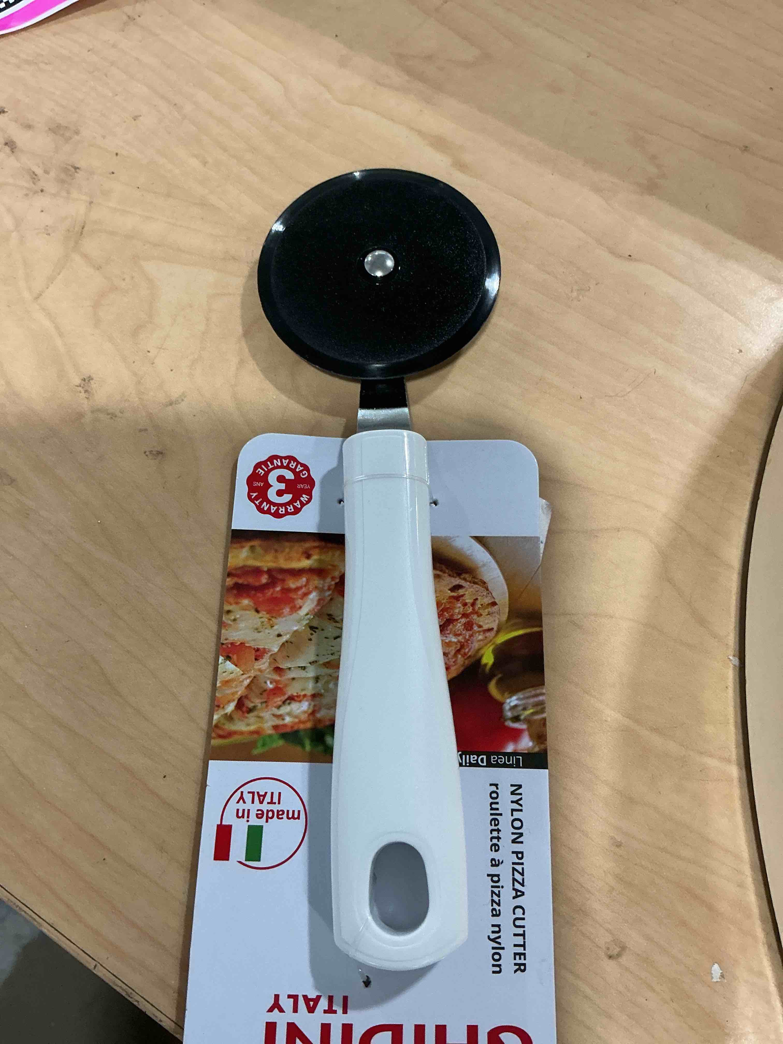 Condition photo showing Brand New for deiss luxpizza cutter with wheel slicer- stainless steel sharp smooth pizza cutter wheel with easy grip non-slip handle, dishwasher safe (black) and white 
