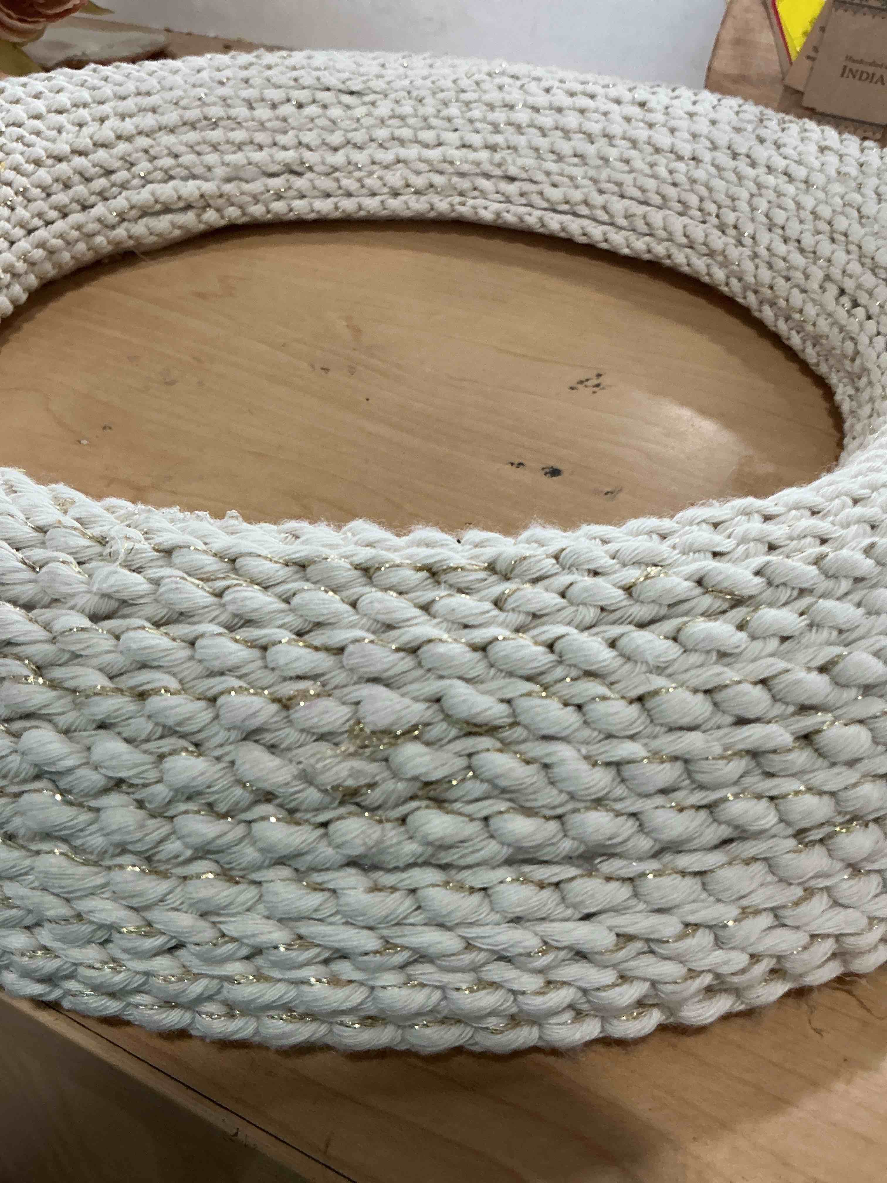 Condition photo showing New/Like New for woven cloth round decore piece for home decor boho