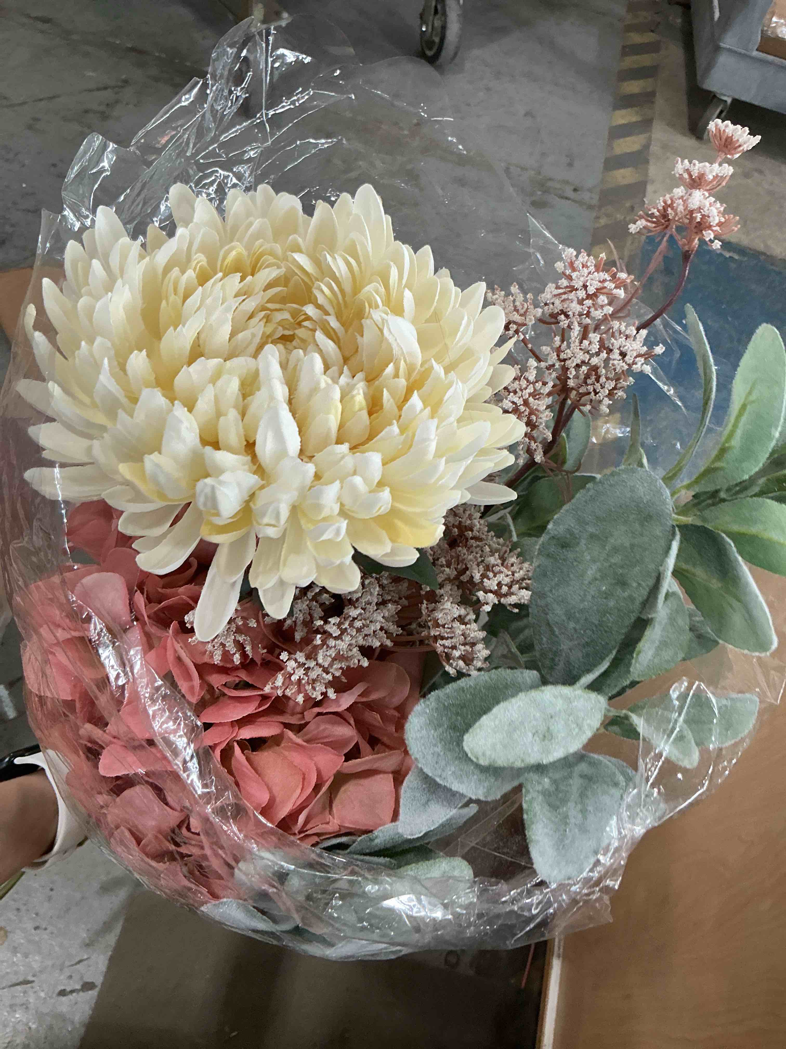 Condition photo showing Brand New for waipfaru touch hydrangea artificial flowers, pink & white fake hydrangea flowers, 21" lifelike latex faux hydrangea flowers for wedding bouquet home decor centerpieces