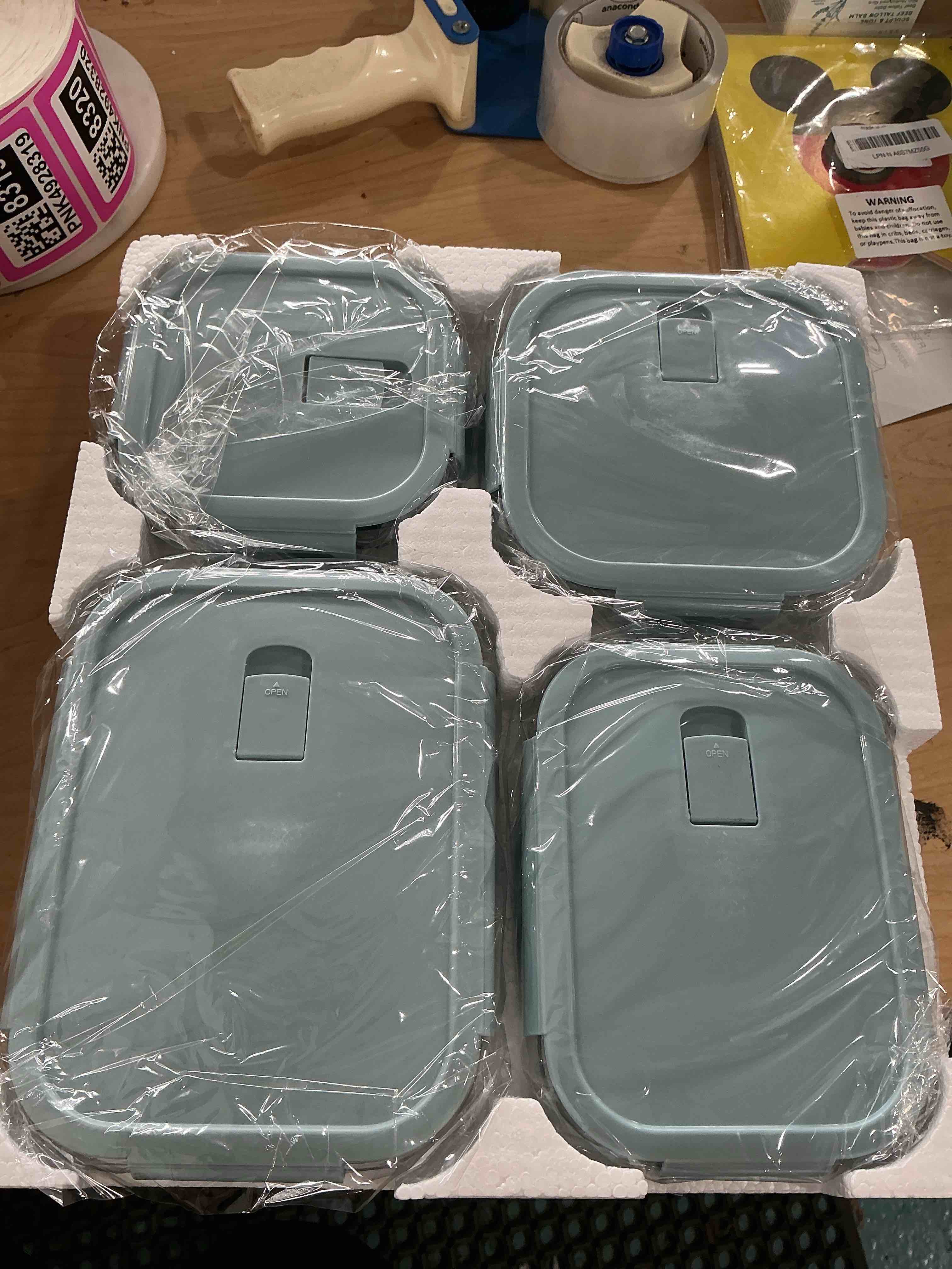 Condition photo showing New/Like New for 8 pack glass food storage containers,glass meal prep containers with lids,airtight glass lunch boxes,leakproof food containers,stackable glass storage set,microwave safe glass containers,bpa free