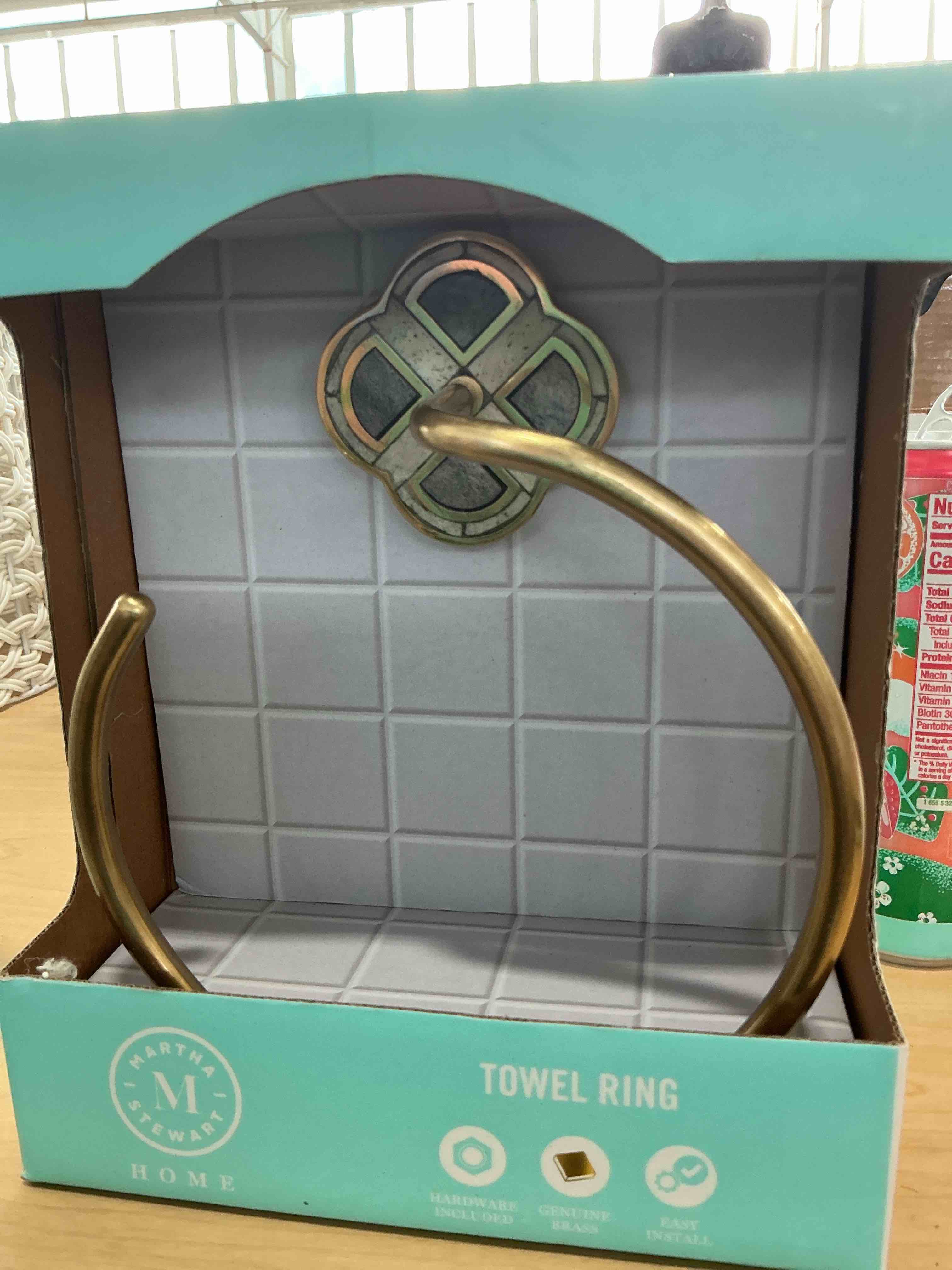 Condition photo showing Brand New for towel ring, bathroom hardware accessories, wall-mounted towel ring, simple round stainless steel towel rack, for bathroom and kitchen (gold) gold 1 pack
