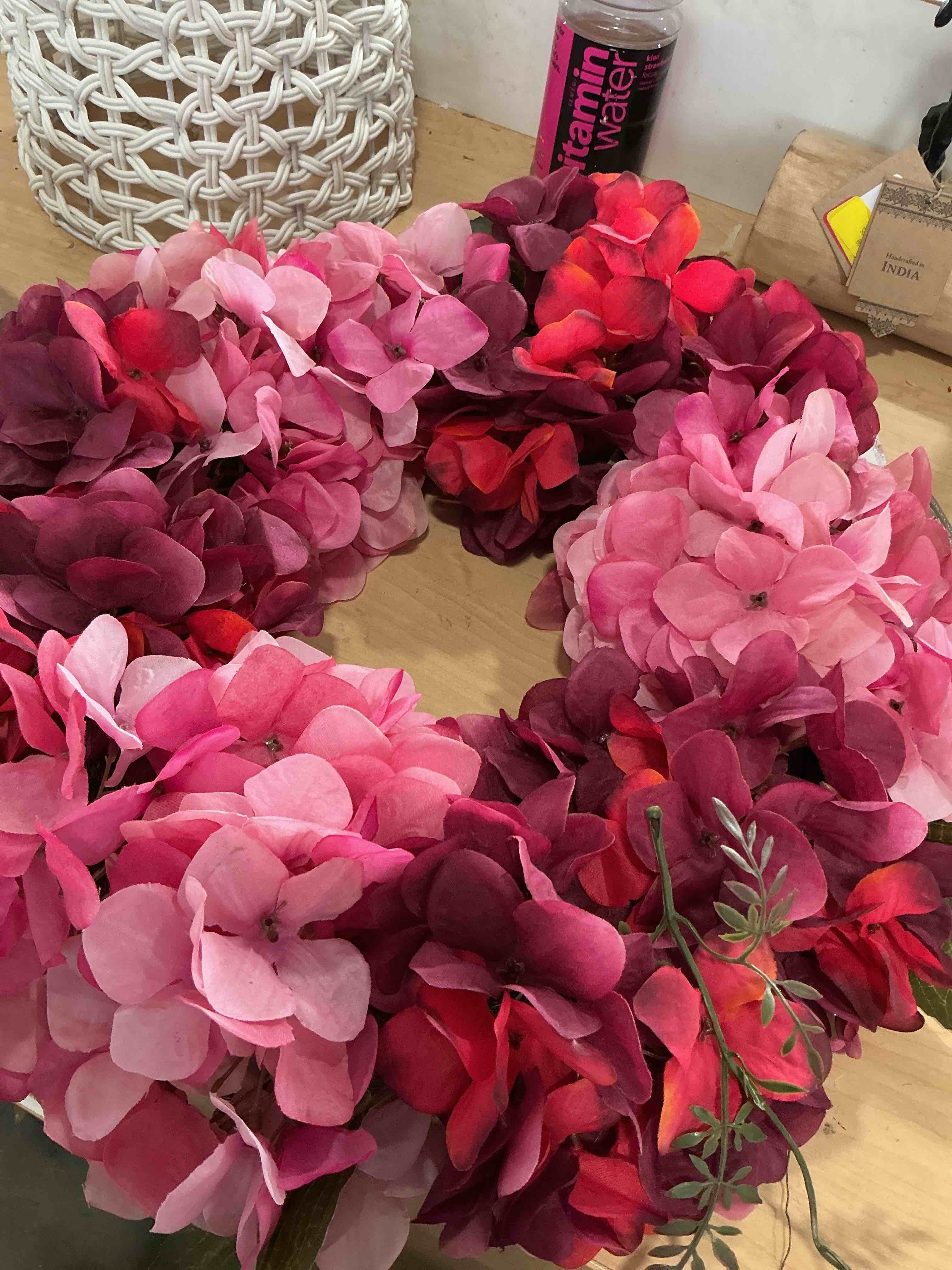 Condition photo showing Brand New for bougainvillea artificial wreaths for front door spring summer faux silk bougainvillea wreath fake bougainvillea flowers for porch wedding home wall festival indoor outside decor (hot pink)