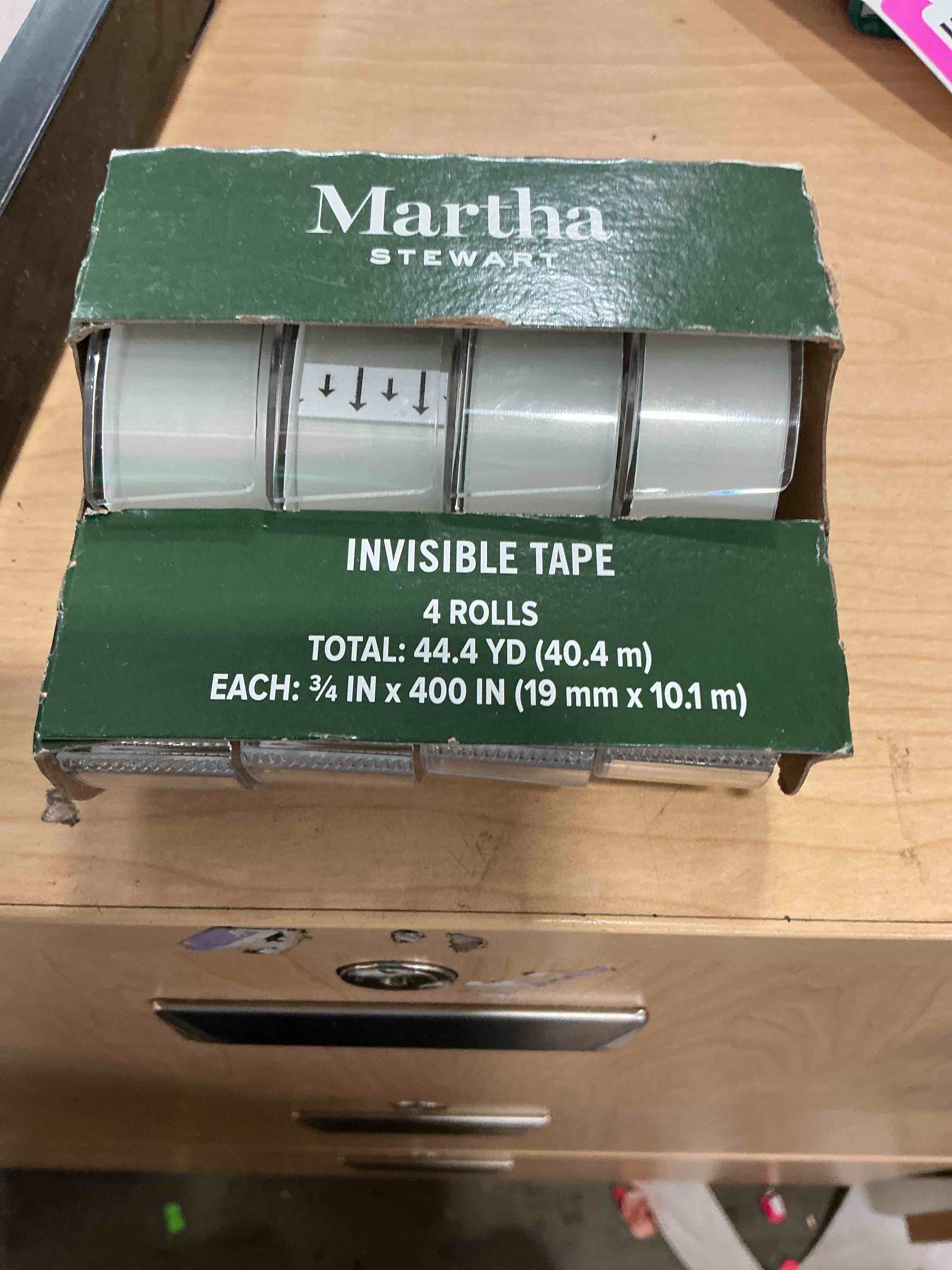 Condition photo showing Brand New for amazon basics matte finish invisible tape with dispenser, 3/4" x 300" (8.33 yards), transparent, 4pk