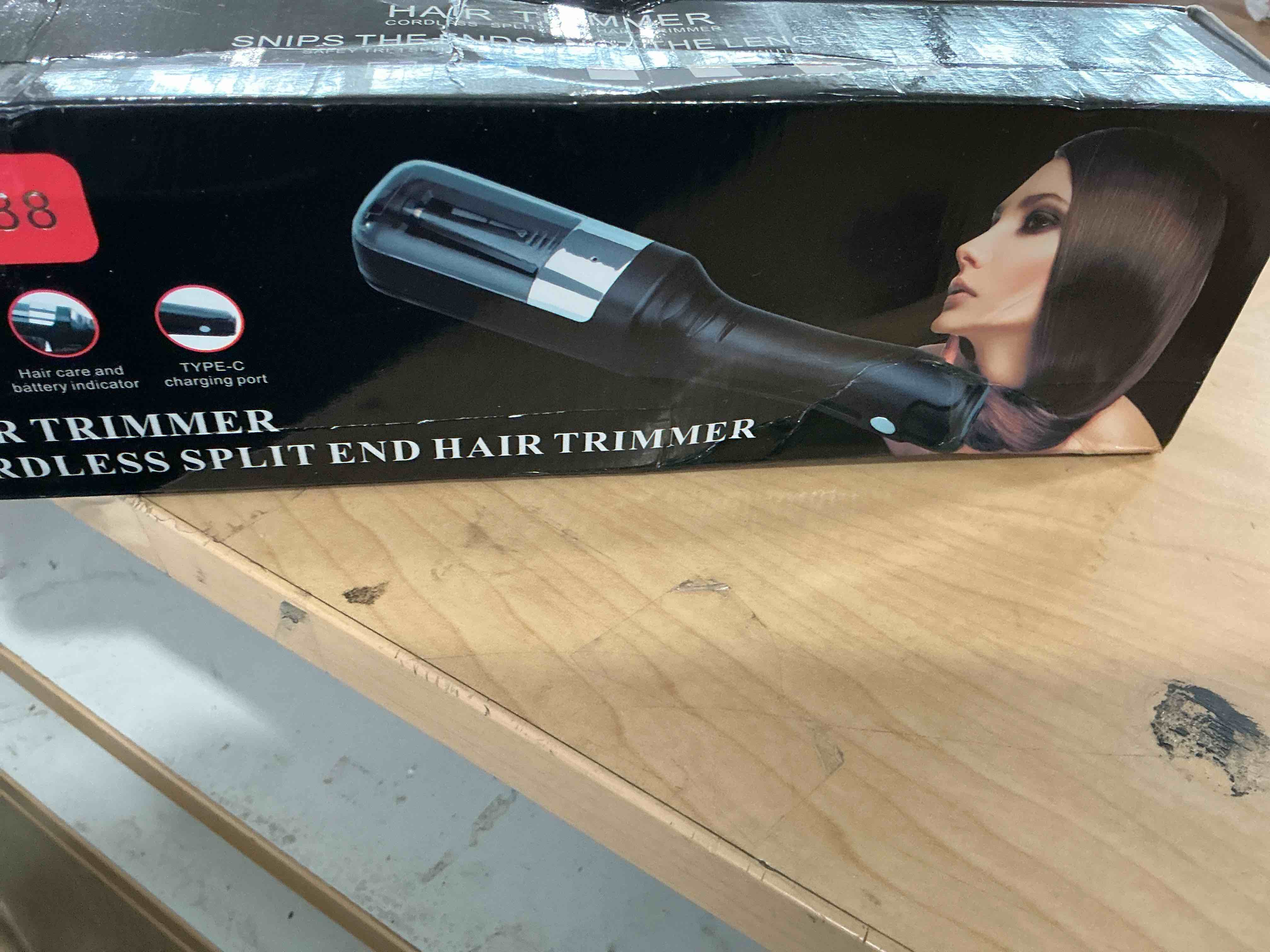 Condition photo showing New/Like New for split ends hair trimmer automatic damage hair clippers for salon & home, premium styling thinning texturizing split ends trimming razor dead end remover machine for women black