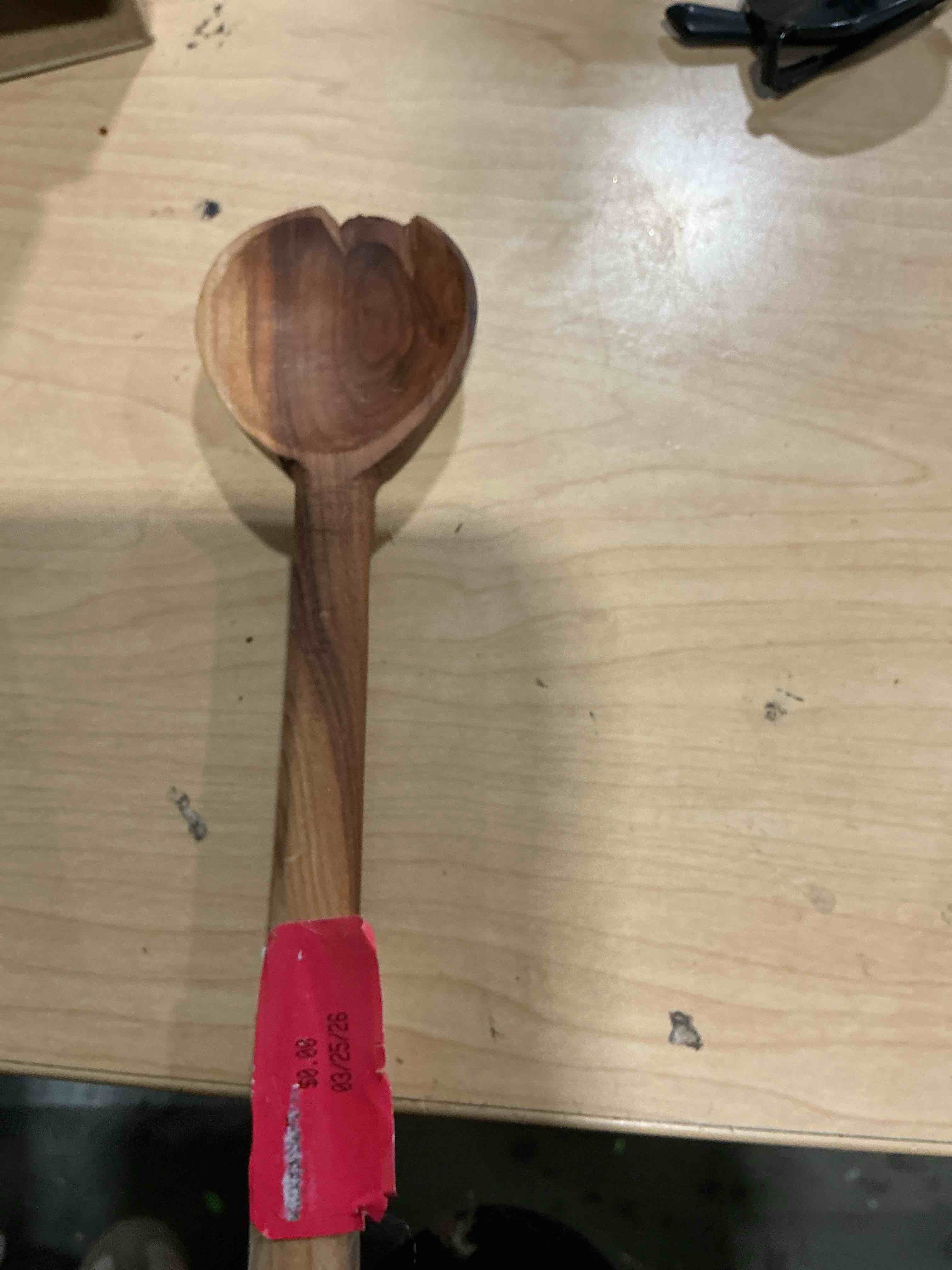 Condition photo showing As Is for 1pcs wooden spoons for eating, 7 inch wooden honey spoons for tea, wood teaspoons for stirring coffee, hard wood table spoon for cooking, small serving spoon for soup, desserts & cereal