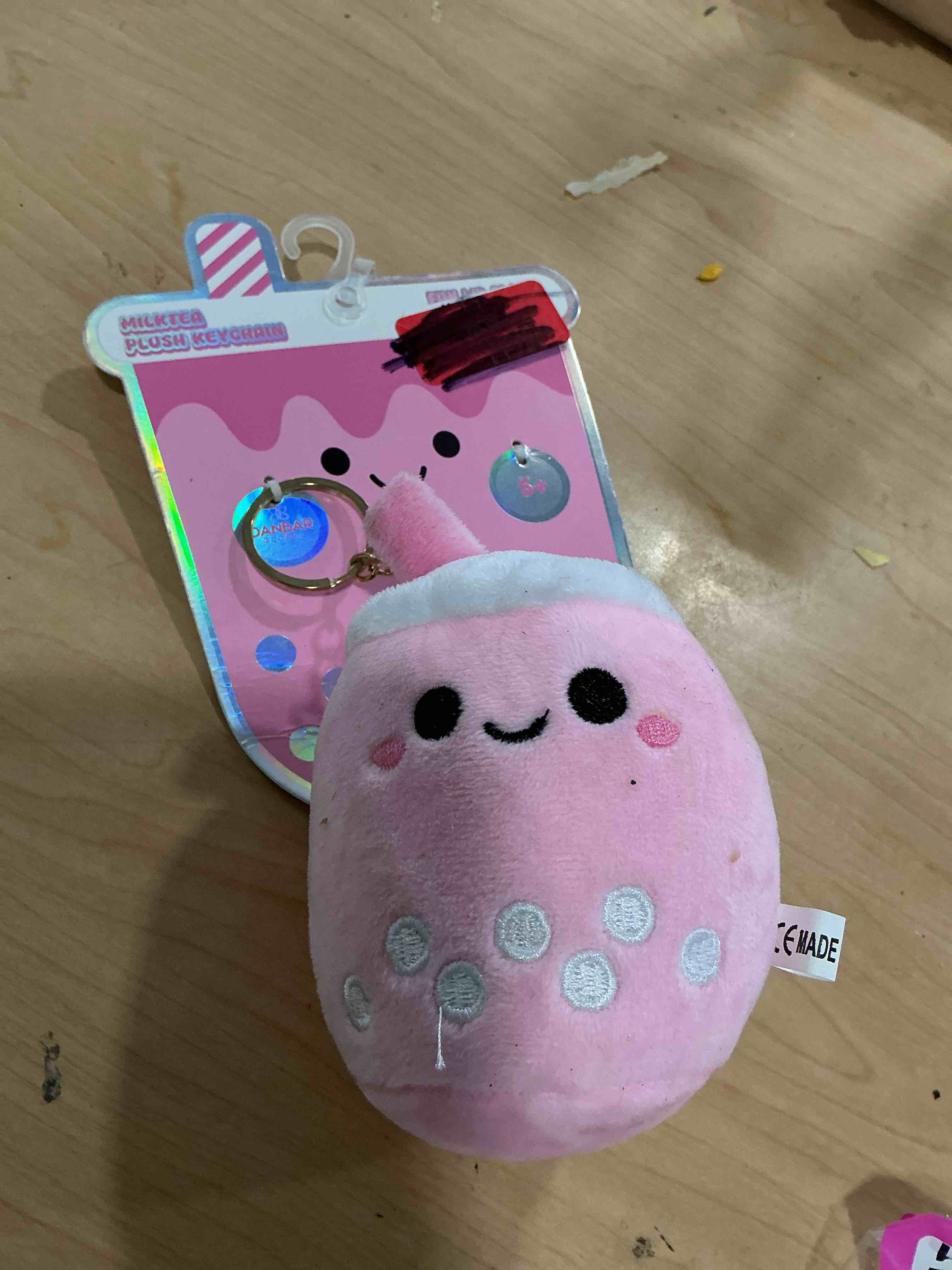 Condition photo showing New/Like New for lefe liee cute boba plush keychain for girls - kawaii bubble tea key chains for backpacks - boba themed gifts pink