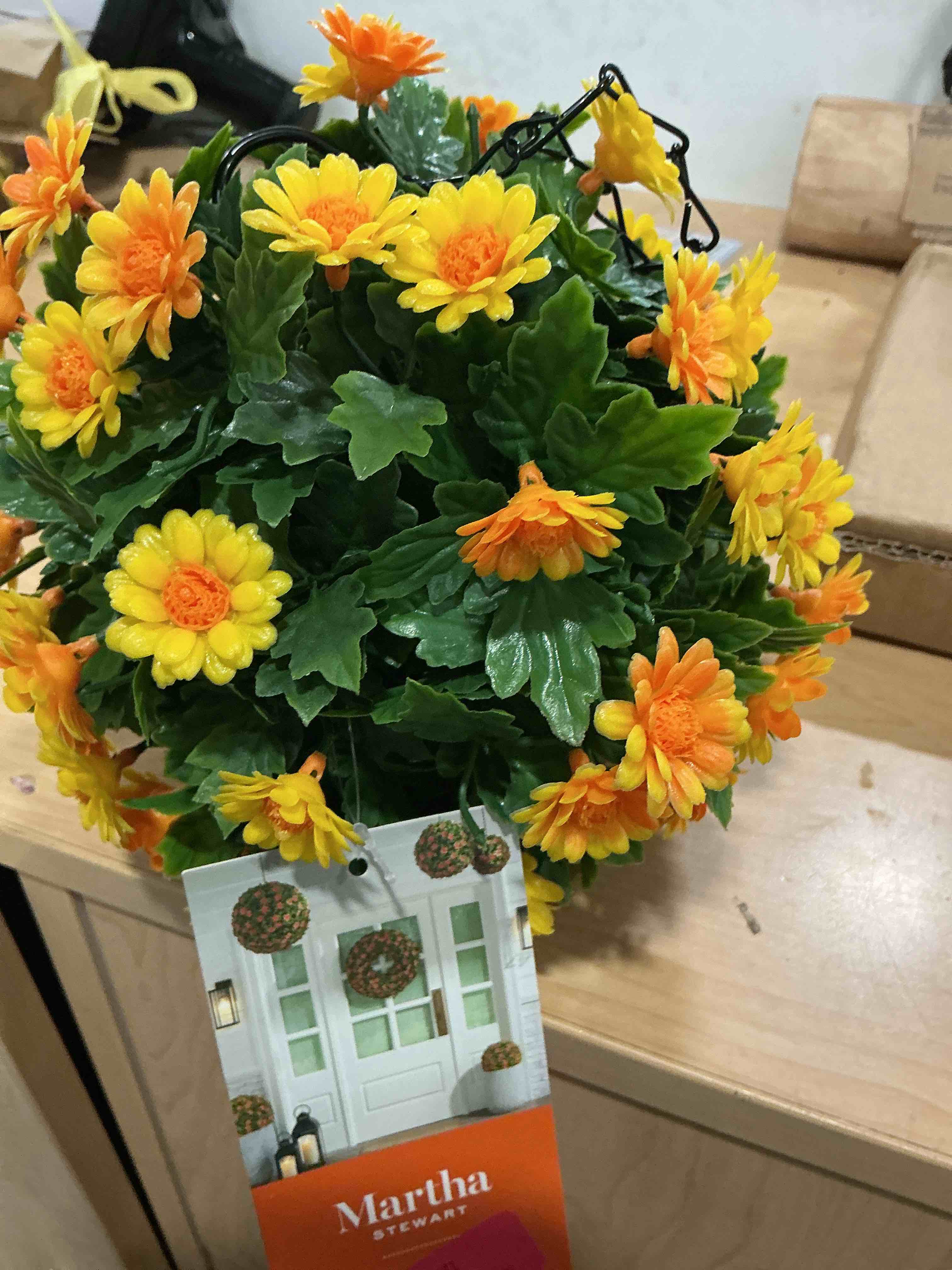 Condition photo showing New/Like New for doitool flower chandeliers hanging topiary balls outdoor yellow plants decorative lights for garden patio wedding 