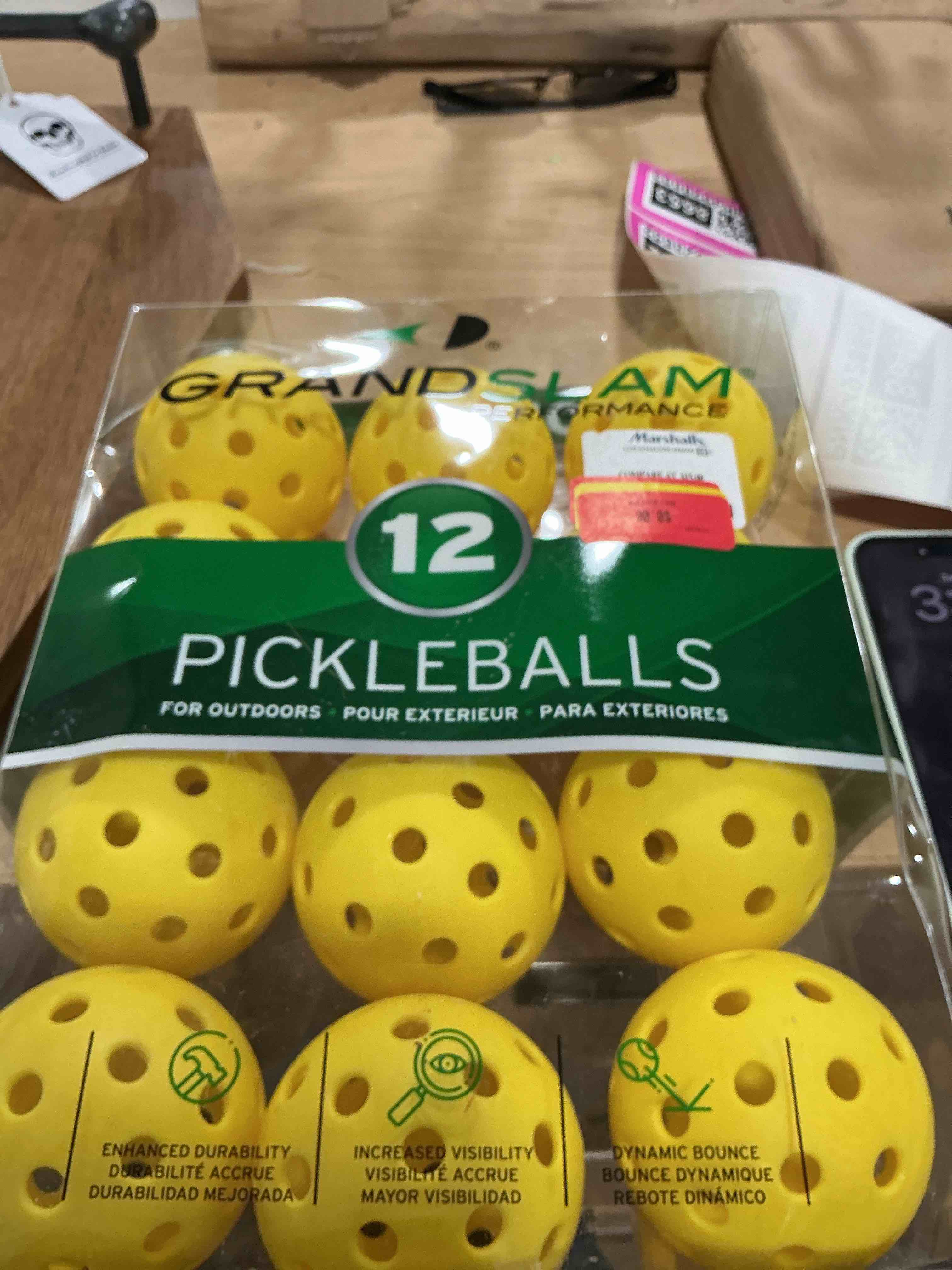 Condition photo showing New/Like New for franklin sports x-40 outdoor pickleballs - official ball of usa pickleball, app tour + us open - regulation size 12 pack optic yellow