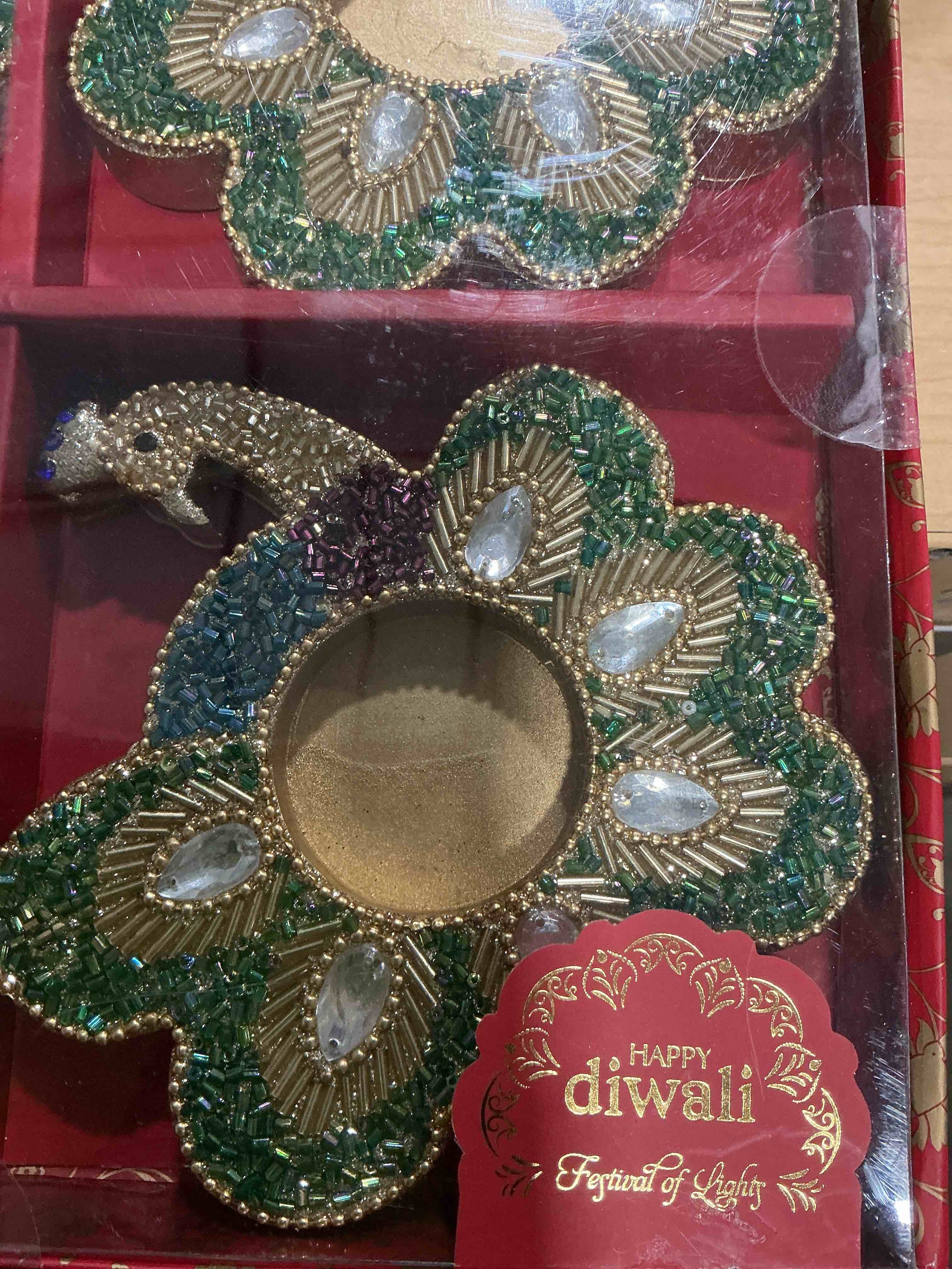 Condition photo showing New/Like New for happy diwali festival of lights set of ford light holder