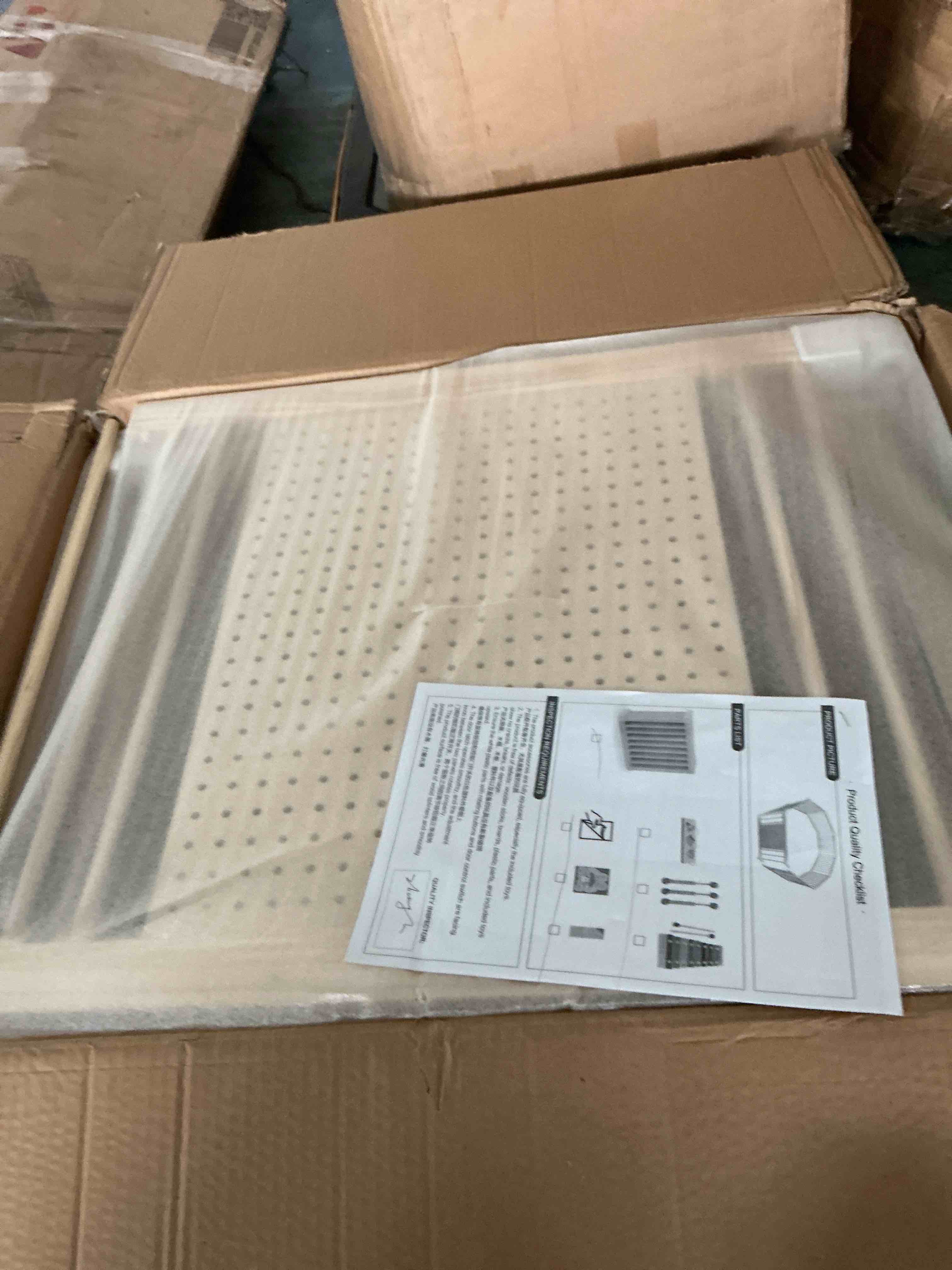 Condition photo showing New/Like New for experlam wooden baby playpen, 58x58x23.5 in foldable solid wood play pen for babies and toddlers, adjustable baby fence with locking gate & activity panels, portable indoor toddler play yard