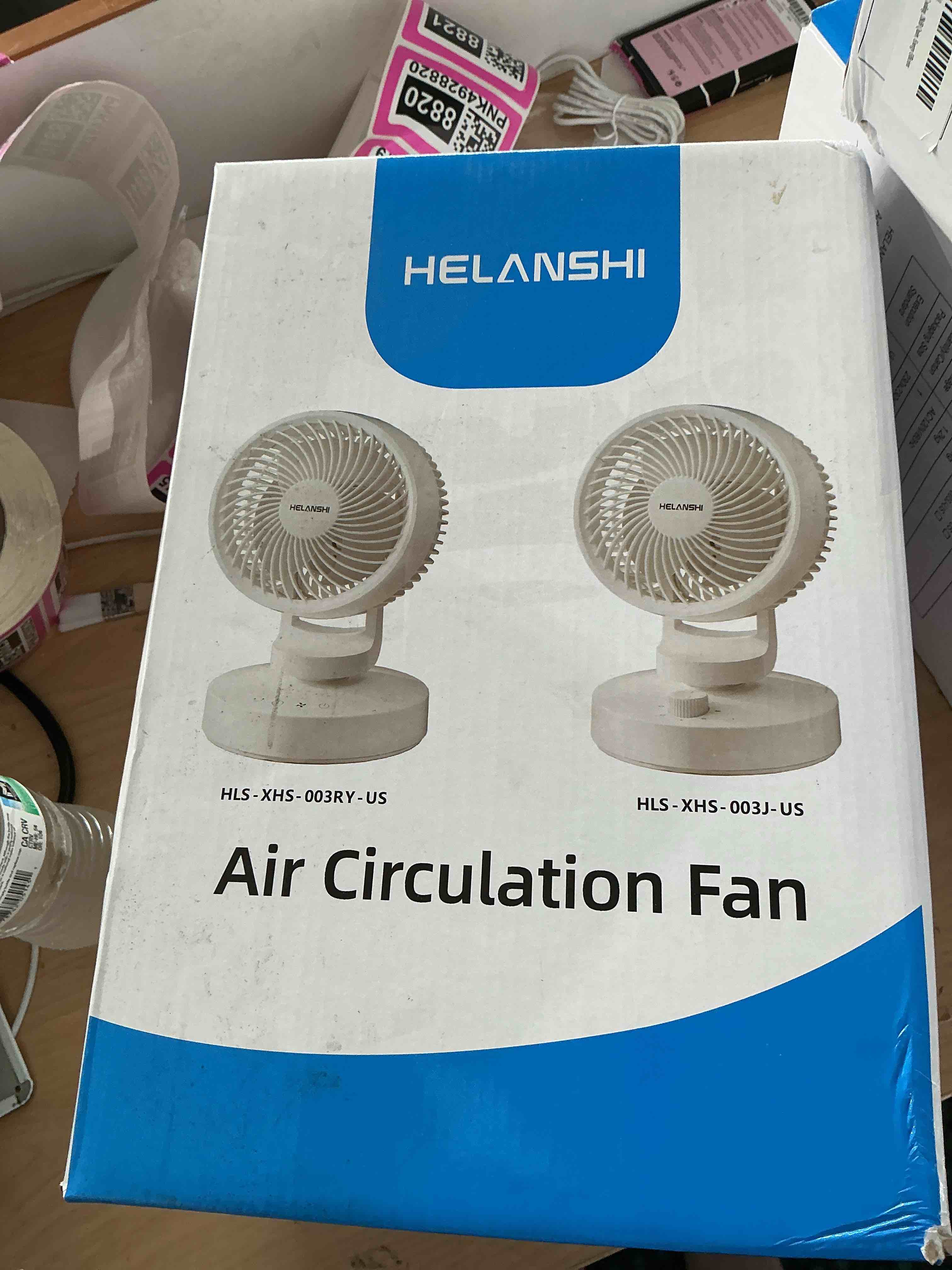helanshi desk fan for bedroom small dash fan voice – controlled air circulation 250 cfm 70 feet range four speed 8 inch timer 28db quiet 11 inch speed, saving design