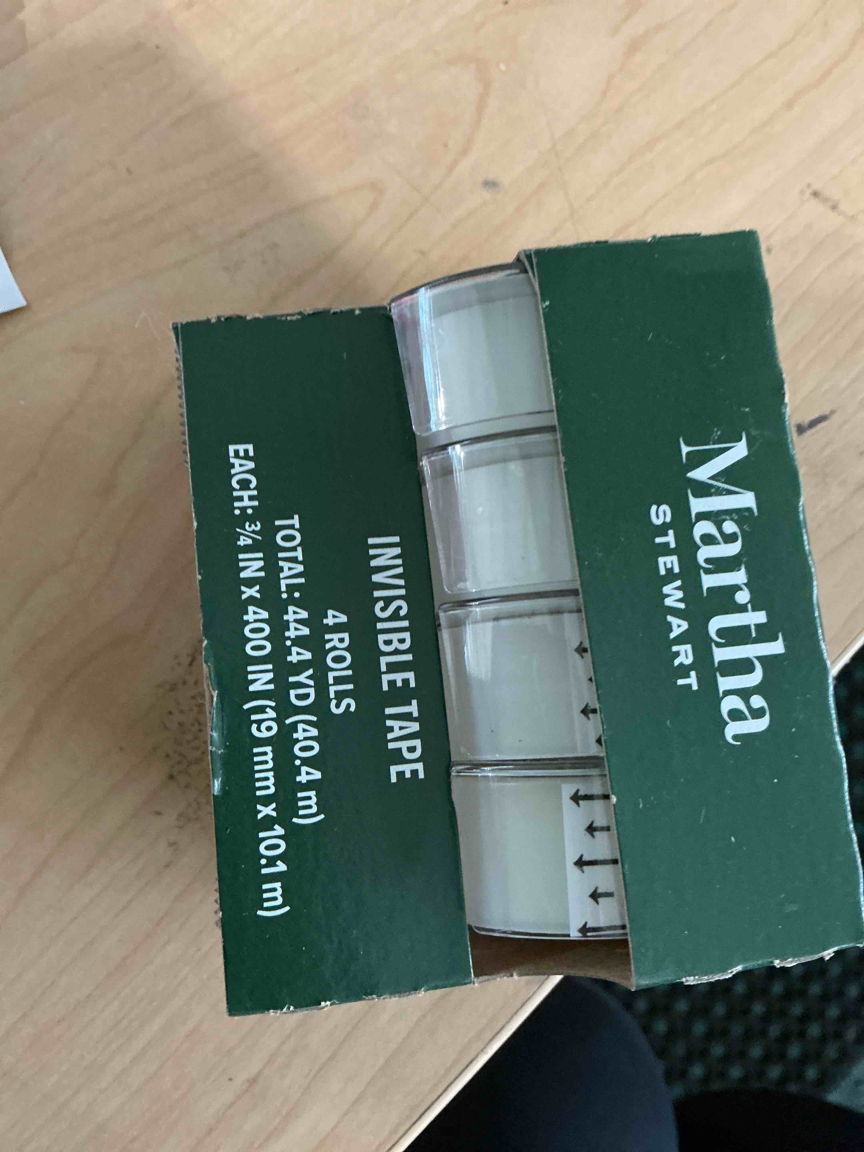 Condition photo showing New/Like New for scotch transparent tape, versatile, clear tape engineered for office and home use, 3/4 x 850 inches, 4 dispensered rolls