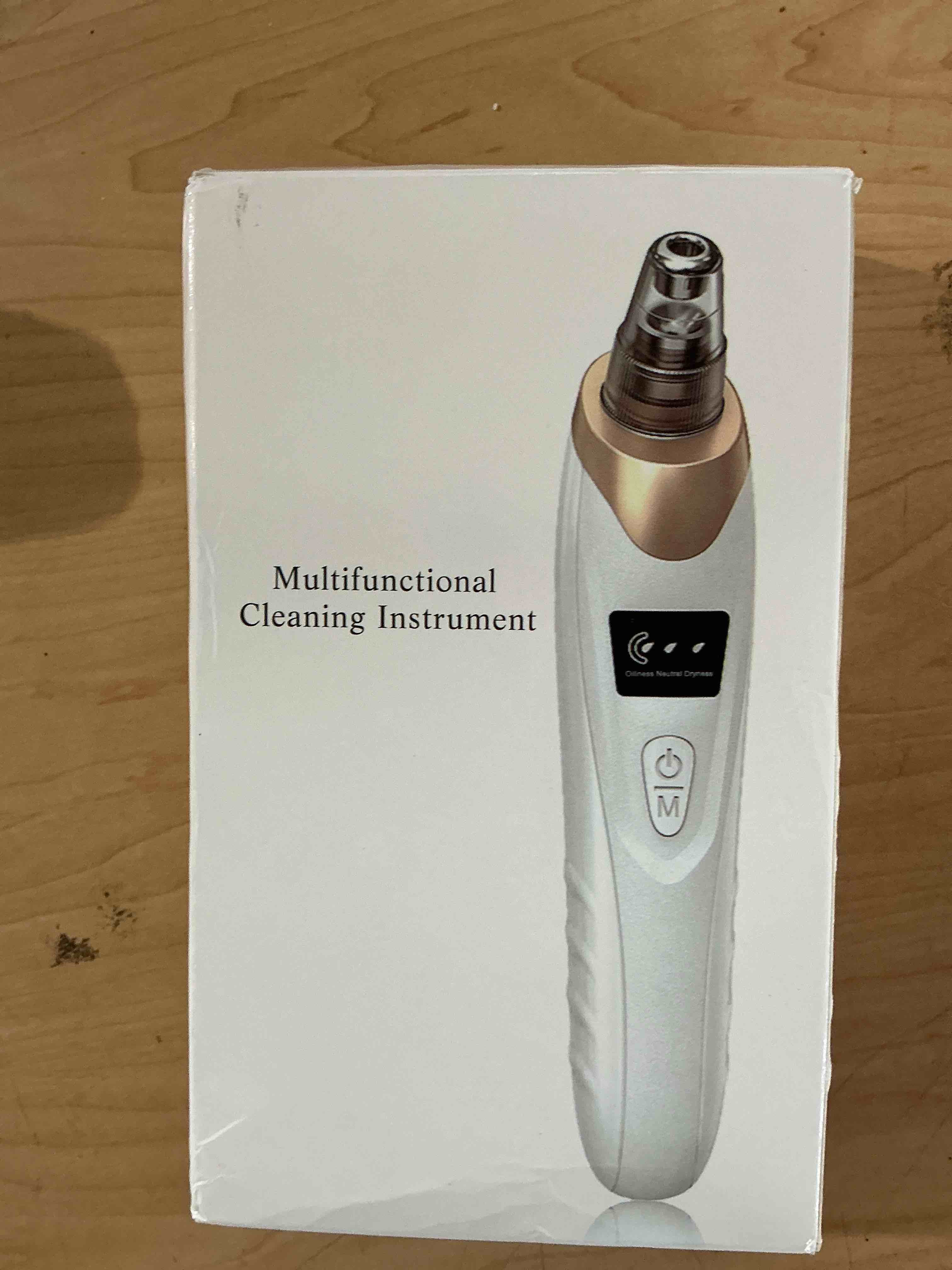 Condition photo showing New/Like New for rechargeable blackhead remover & facial pore cleaner – 5 suction levels, 5 replaceable heads, usb rechargeable, deep cleansing for all skin types