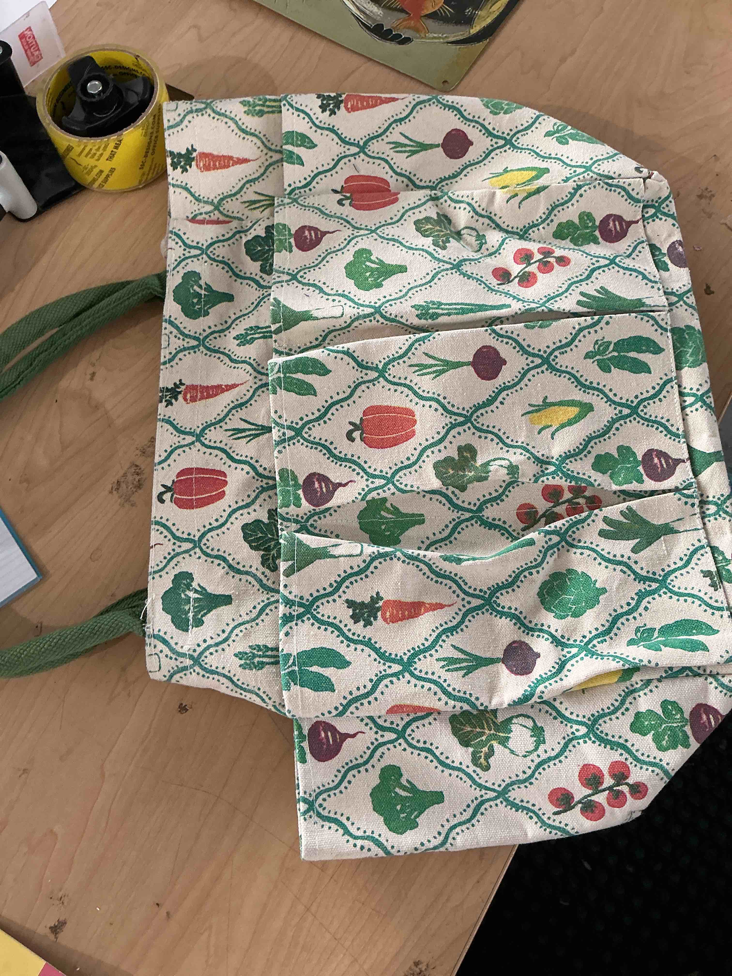 Condition photo showing New/Like New for vegetable garden tote bag all over print shopping tote 