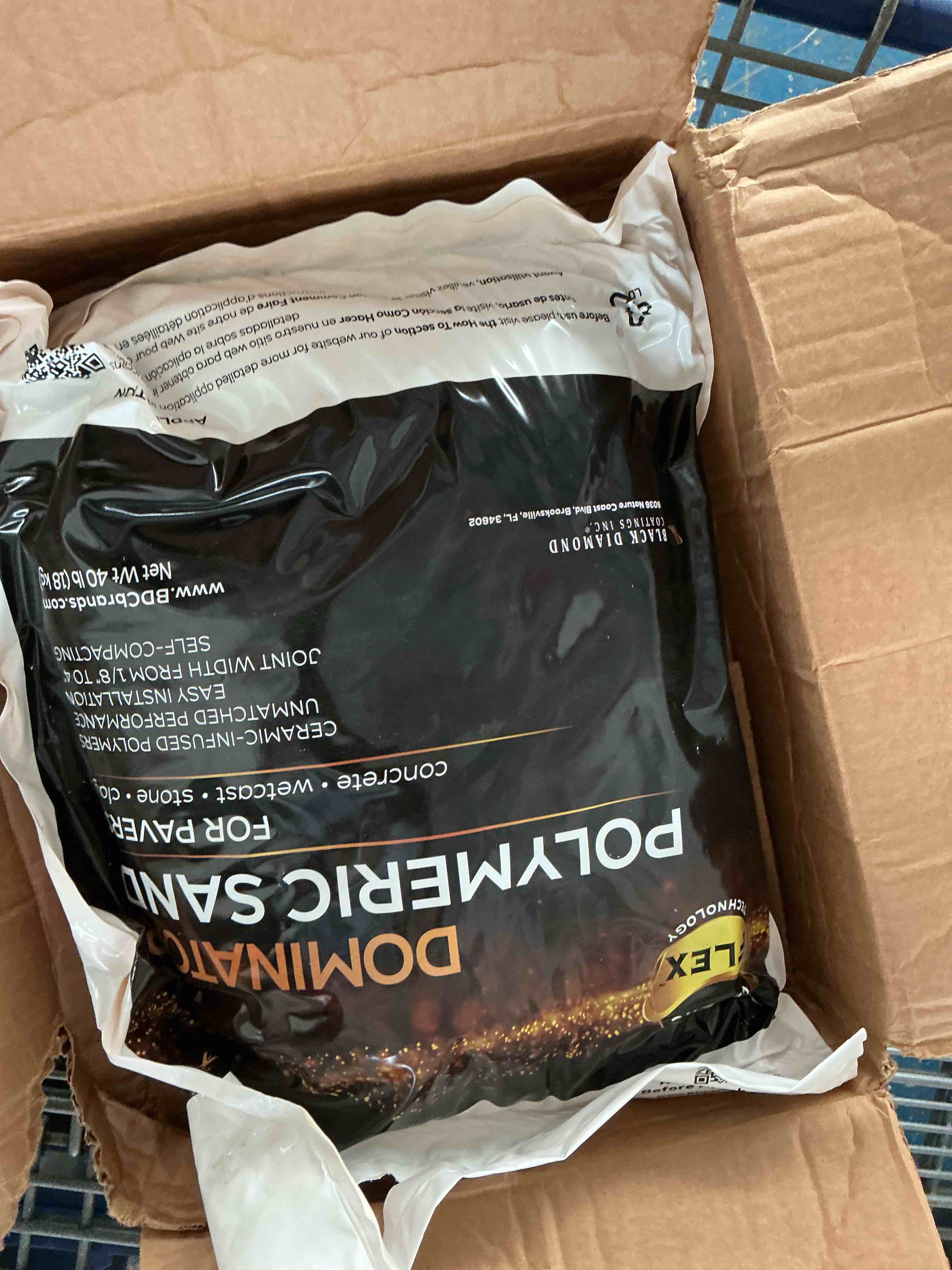 Condition photo showing New/Like New for 40 pound gray beige dominator polymeric sand with revolutionary ceramic flex technology for stabilizing paver joints/gaps, 1/8” up to 4”, professional grade results