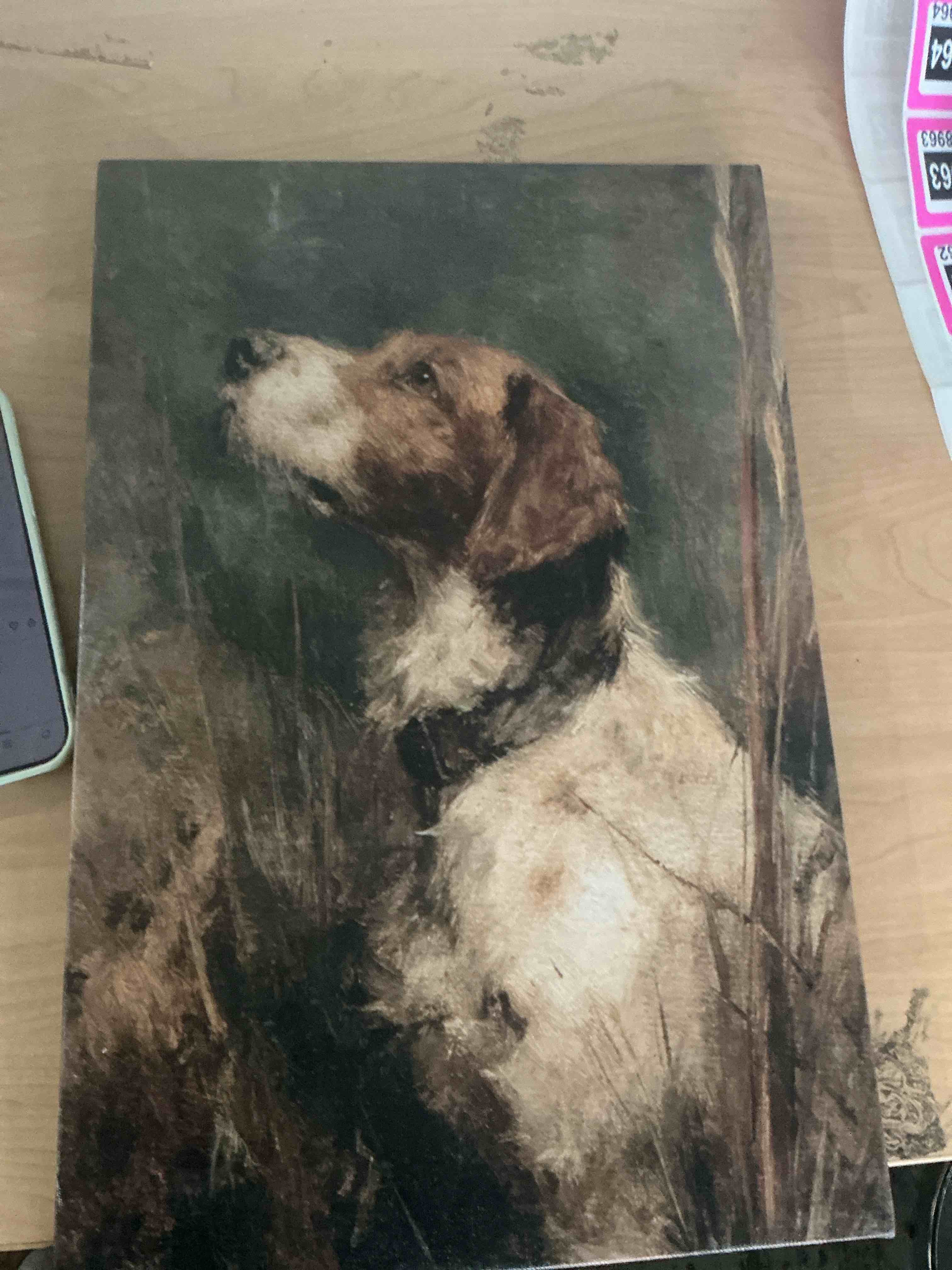 Condition photo showing New/Like New for framed elegant dog portrait canvas wall art prints vintage classic dog painting pictures retro rustic farmhouse animals posters dog lover home decor for country living room office 12x16inch