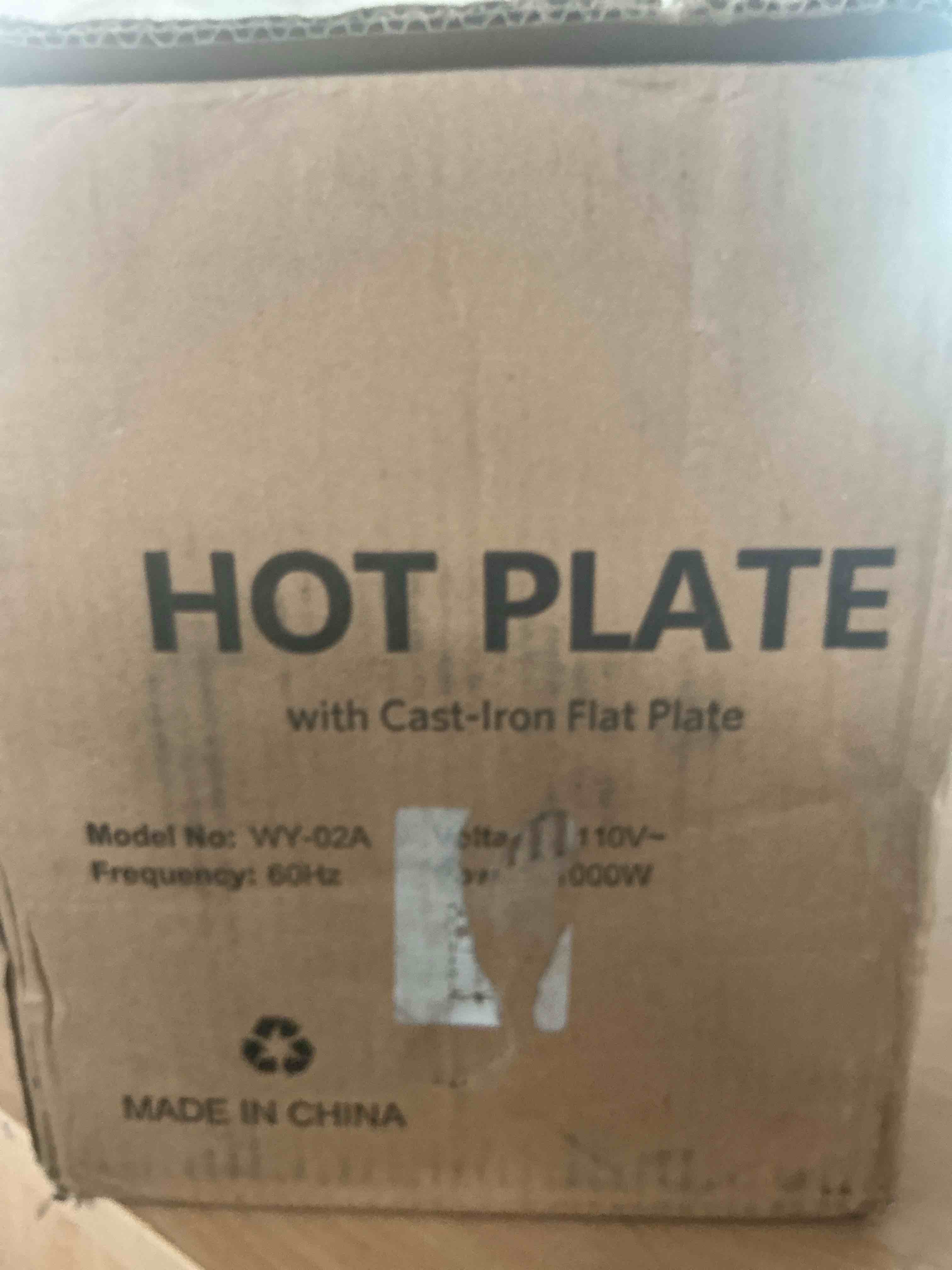 Condition photo showing New/Like New for elite gourmet countertop electric burner, 1000w cast iron hot plate, 7 heat settings, portable cooktop for rv, dorm, office & small kitchens, road-ready & compact single cast