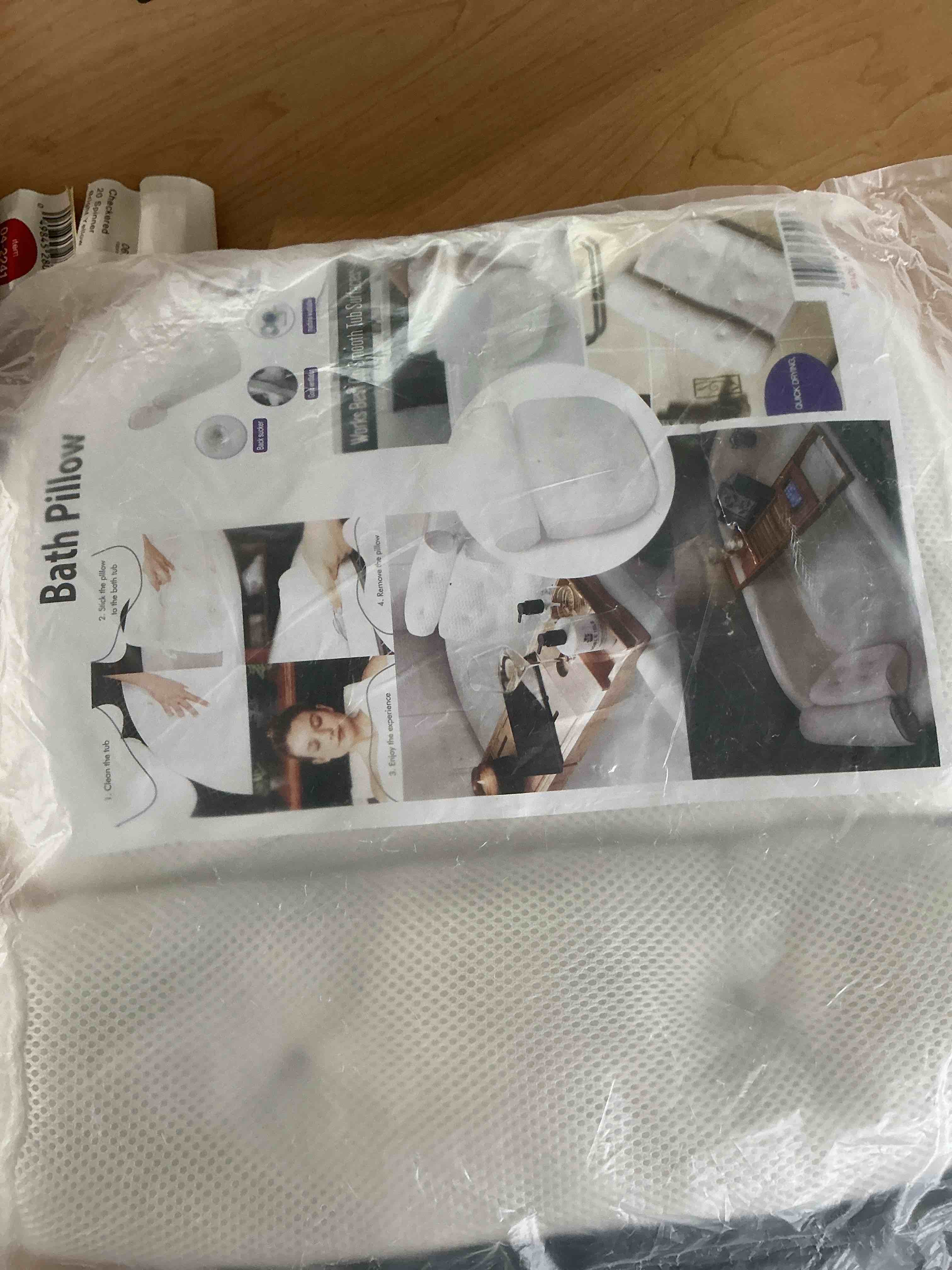 Condition photo showing New/Like New for amazefan bath pillow, bathtub spa pillow with 4d air mesh technology and 7 suction cups, helps support head, back, shoulder and neck, fits all bathtub, hot tub and home spa [us. patent design]