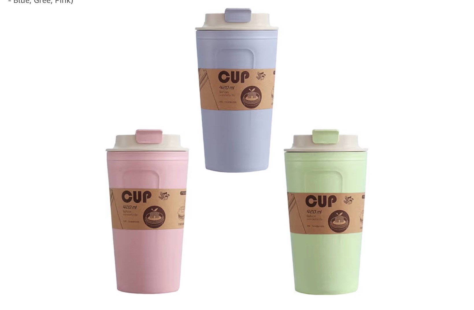 Condition photo showing New/Like New for golandstar sealable drinks cup 420 ml bamboo fiber, mugs unbreakable tumblr mug cup for coffee, beer, water, milk, juice, tea, pink