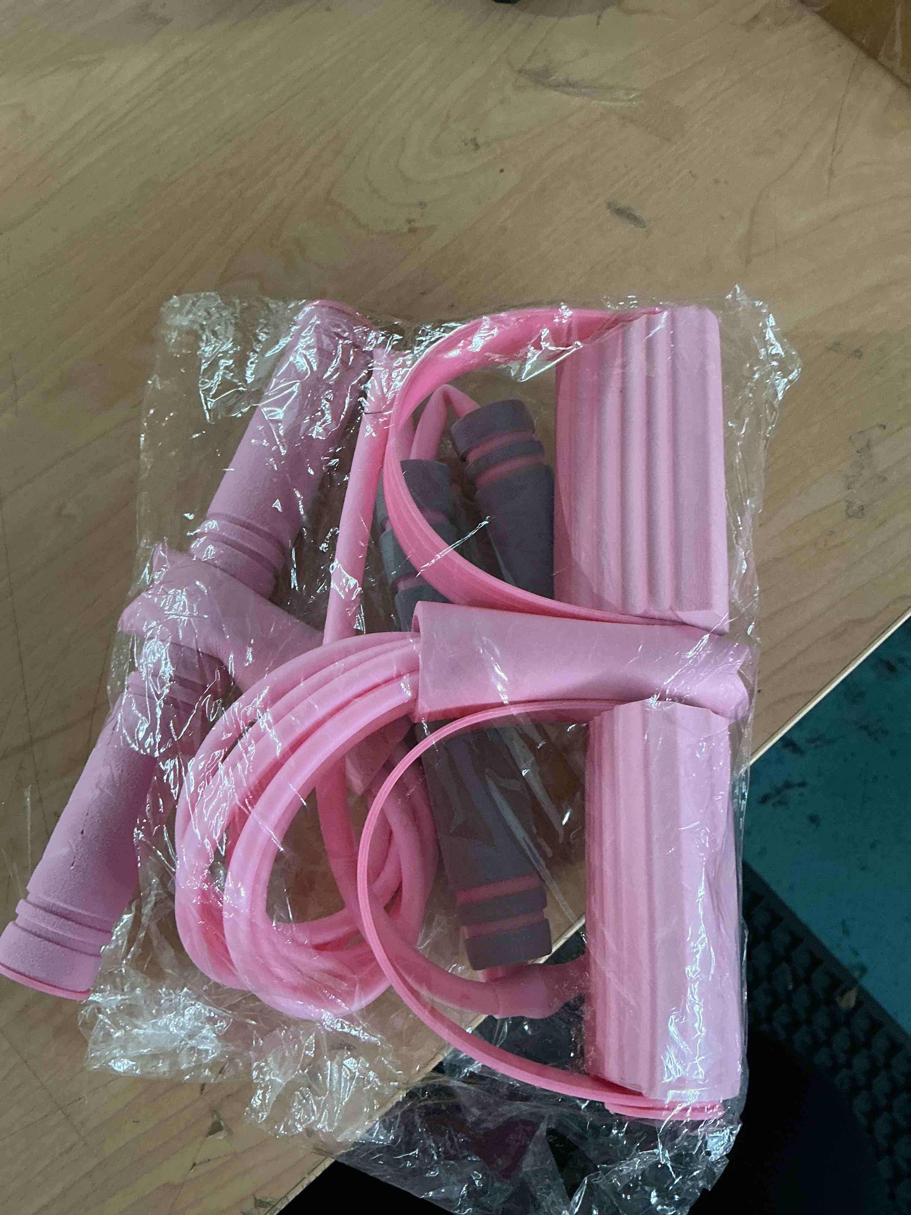 Condition photo showing New/Like New for pedal resistance bands with handles, upgrade 6-tubes manual tension training pedal, natural rubber foot pedal resistance bands, multifunction fitness bands for abdomen, waist, arm, leg purple