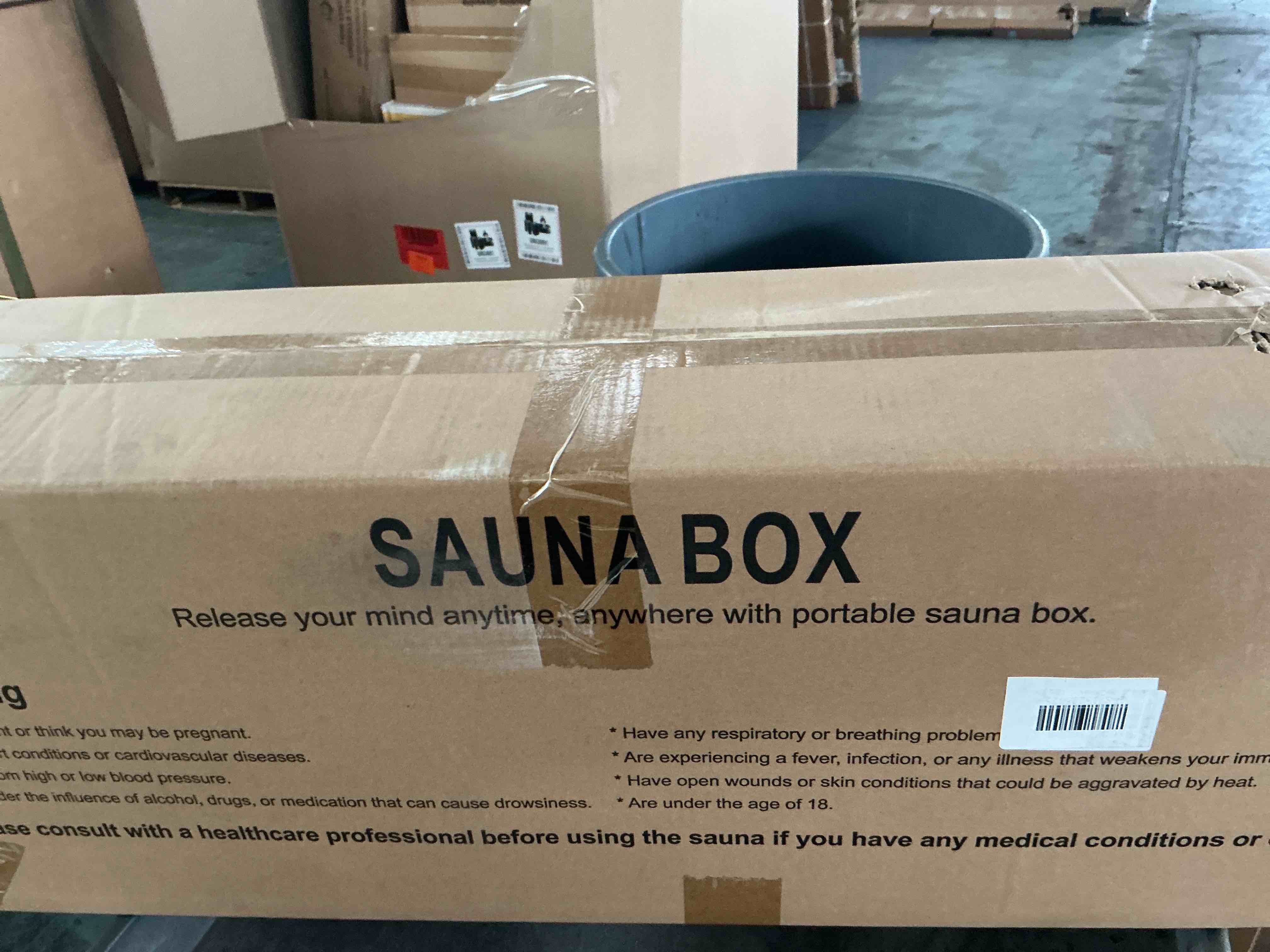 Condition photo showing New/Like New for sauna box, portable sauna for home, steam sauna accessories sauna tent, personal sauna steamer with 1200w 3l steamer heater,15 levels,remote control,size 36 * 36 * 71 inches