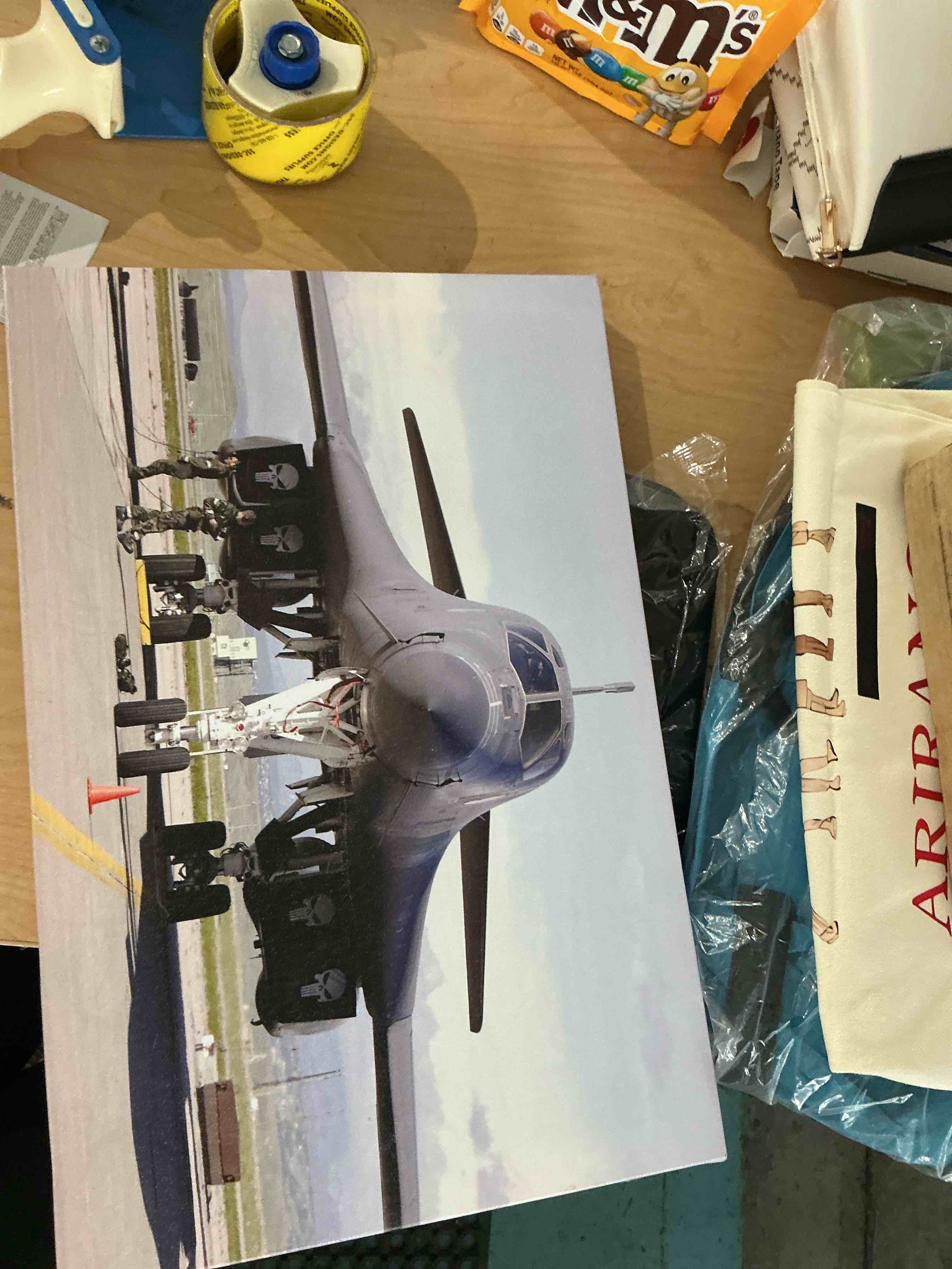 Condition photo showing New/Like New for b-1 lancer stealth bomber inspection ellsworth base poster wall art for living room bedroom wall art printin wall decor gifts (8x12inch-no framed)