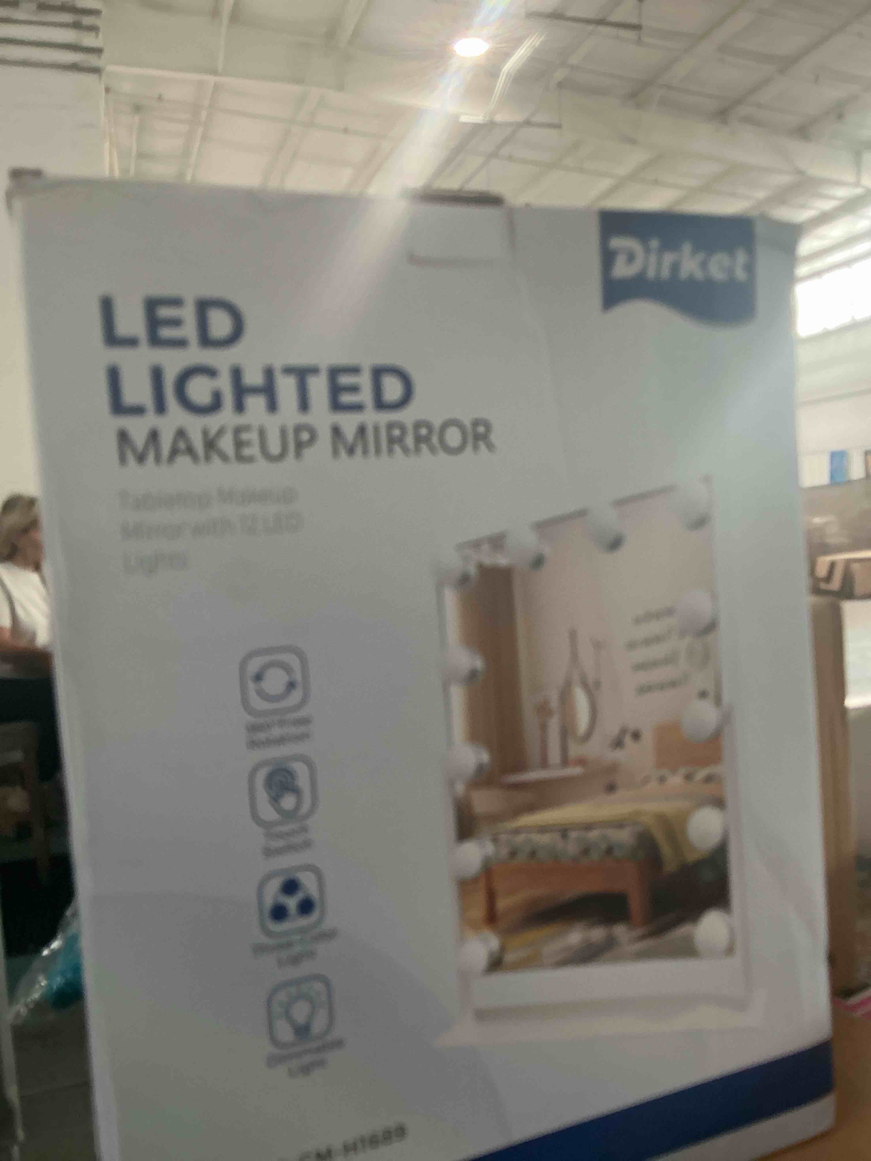 Condition photo showing Brand New for vanity mirror with lights, hollywood lighted makeup mirror with 3 color lighting modes and 12 dimmable bulbs, detachable 5x magnification, smart touch control, 360°rotation, white