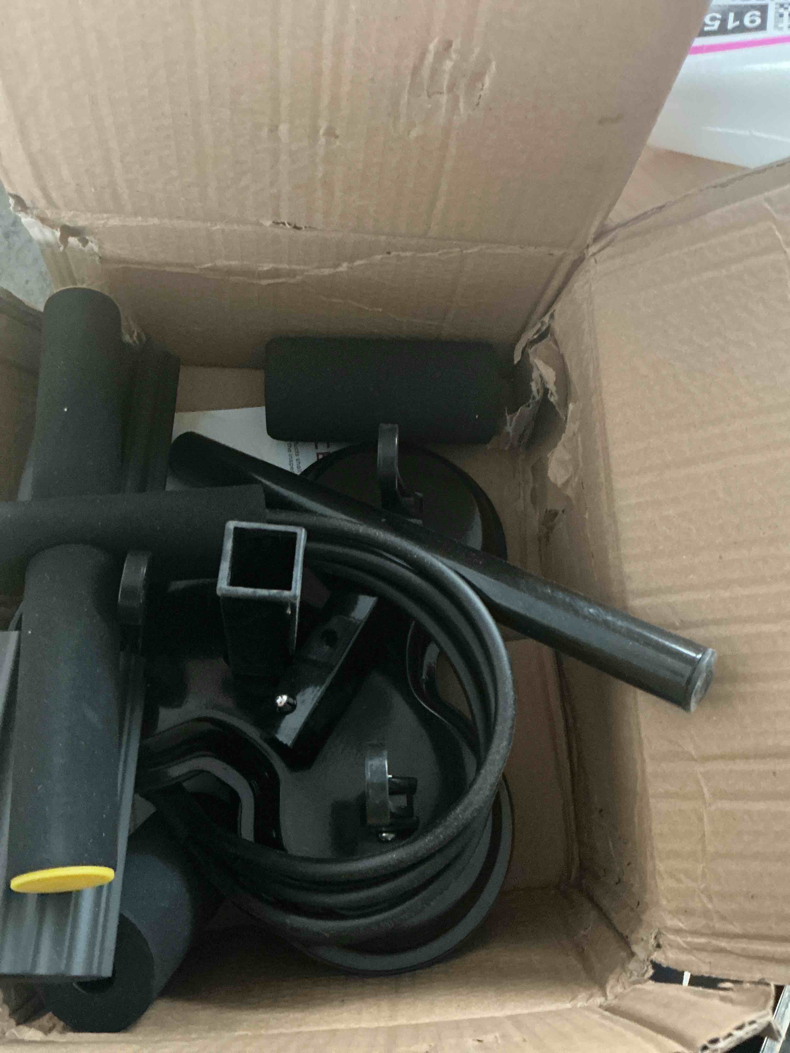 Condition photo showing New/Like New for sit up bar floor, portable sit up exercise equipment with 2 strong suction cups and adjustable foot holder, abs master assistant device for home workout with massage roller black