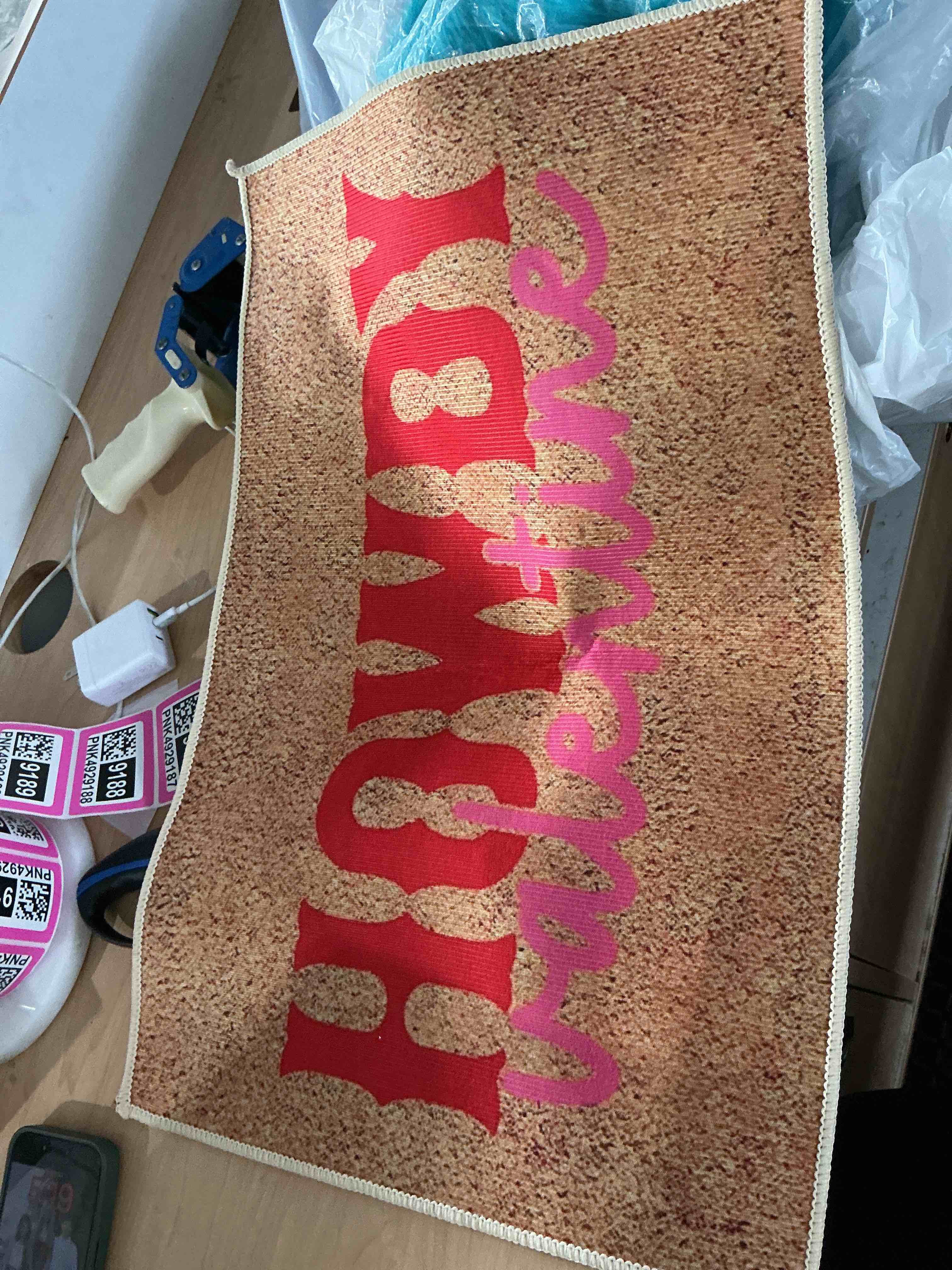 Condition photo showing New/Like New for valentine's day door mat valentines hearts decorative doormat farmhouse low-profile floor rug switch mat for home indoor outdoor 17 x 29 inch