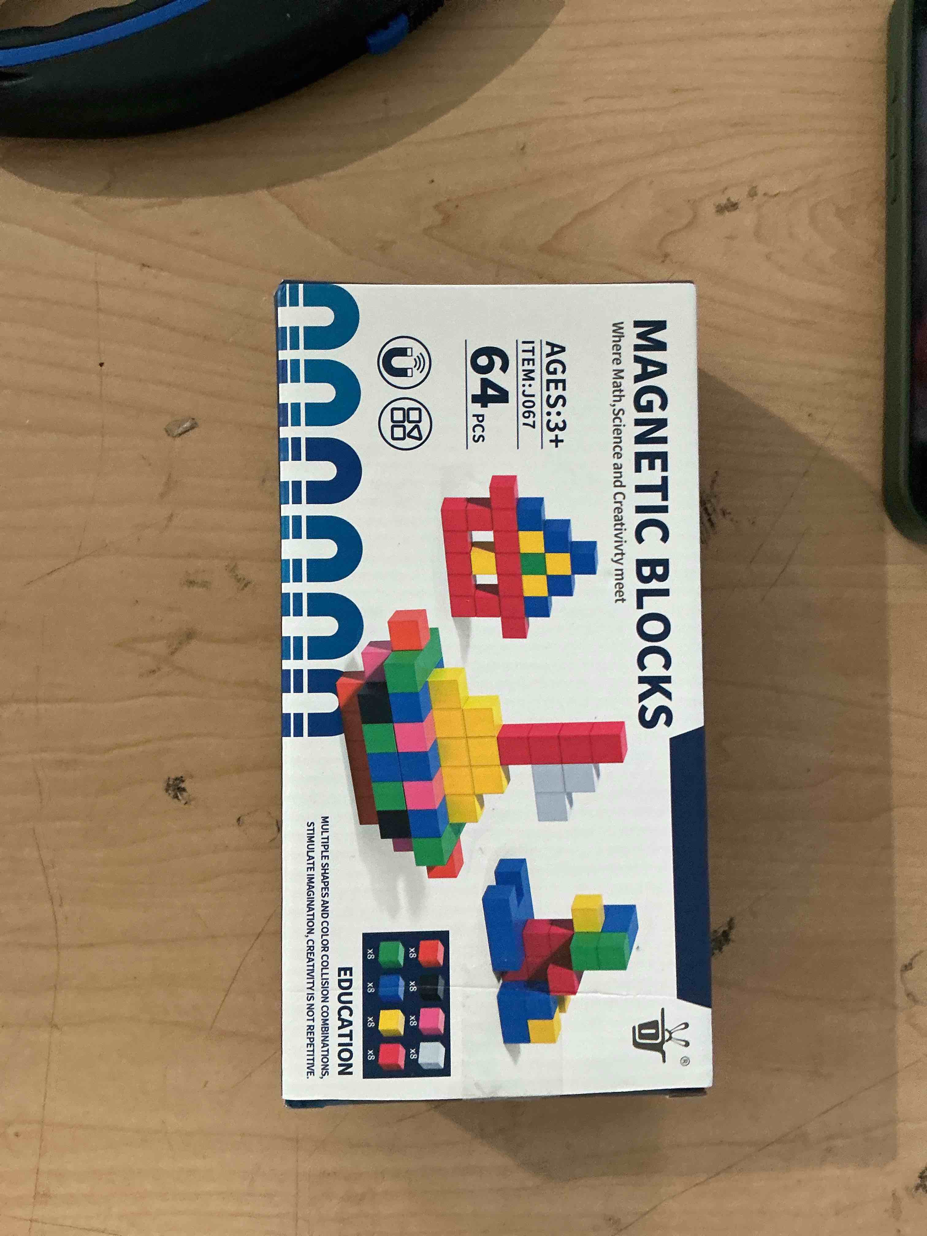 Condition photo showing New/Like New for 64pcs magnetic blocks, magnetic building blocks for kids ages 3 4 5 6 year old, magnet cubes, autism montessori toys, preschool stem educational sensory magnet toys gifts for kids 3-5 4-8