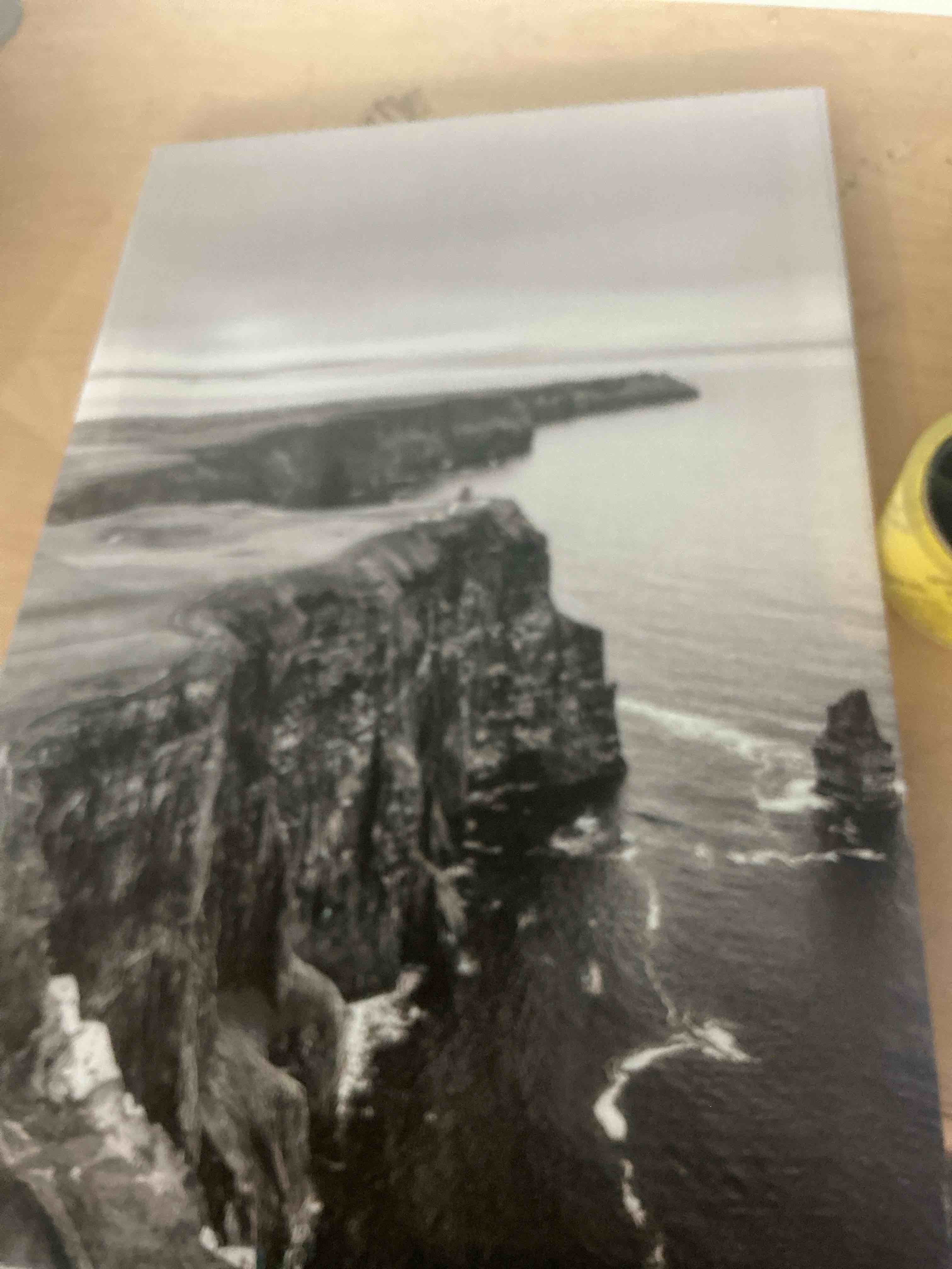 Condition photo showing New/Like New for cliffs of moher black and white photo, ireland wild atlantic way poster wall art canvas prints paintings for hallway office bedroom decorations 16x24inch(40x60cm) frame-style