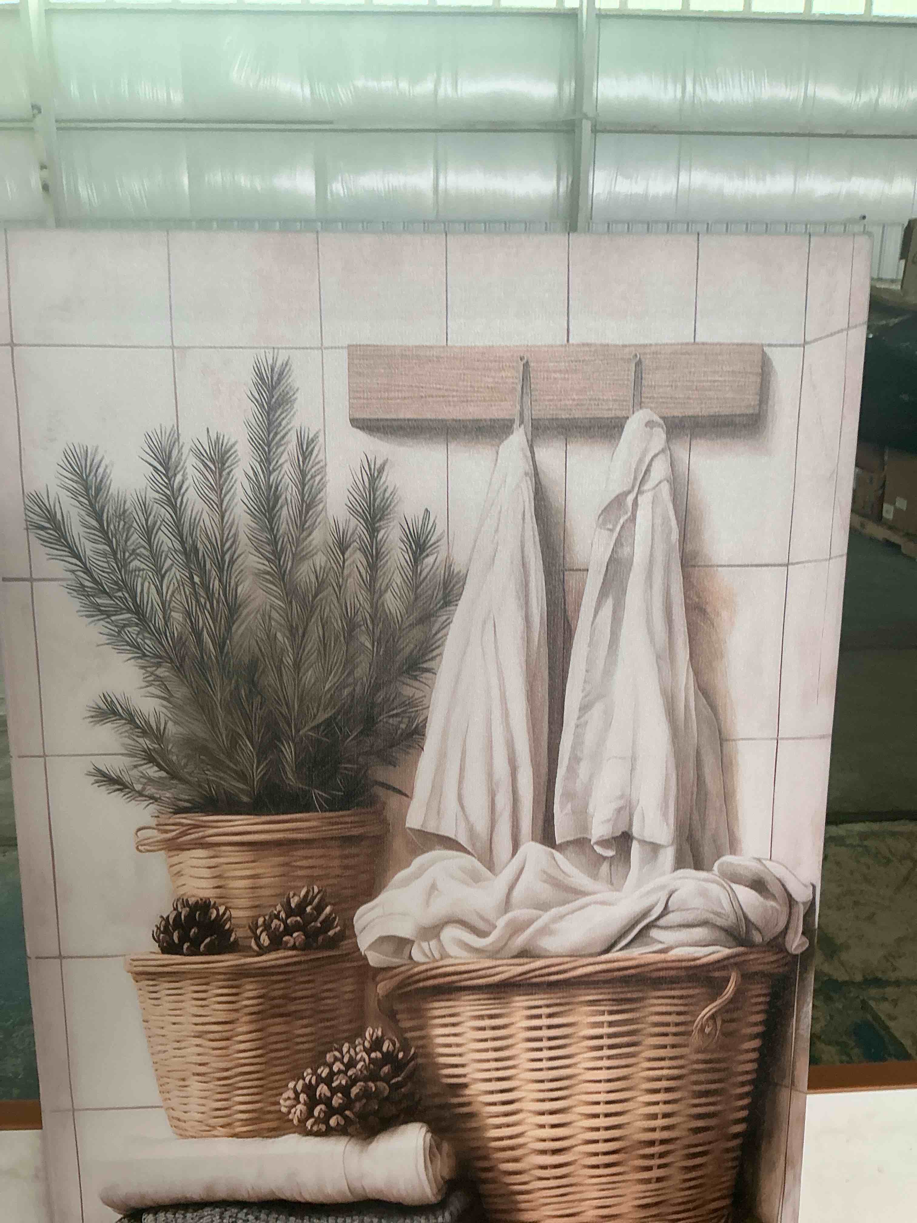 Condition photo showing Brand New for lxznrqu laundry room wall decor, laundry baskets painting wall art, vintage country rustic cottagecore wall decor ready to hang (wrapped canvas,16×24 inch)