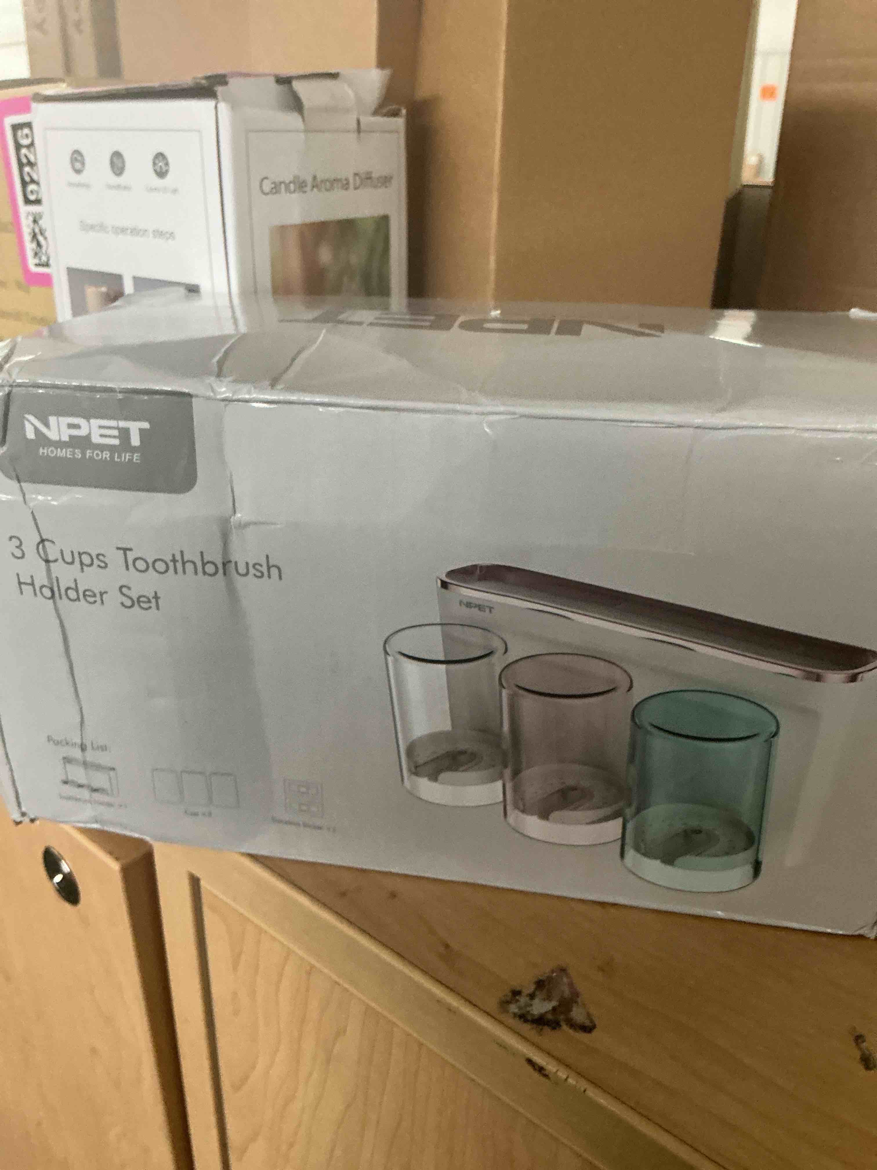 Condition photo showing New/Like New for so nice toothbrush holders for bathrooms accessories wall mounted,electric shower toothbrush holder white plastic toothbrushes holder set for kids with 3 cups
