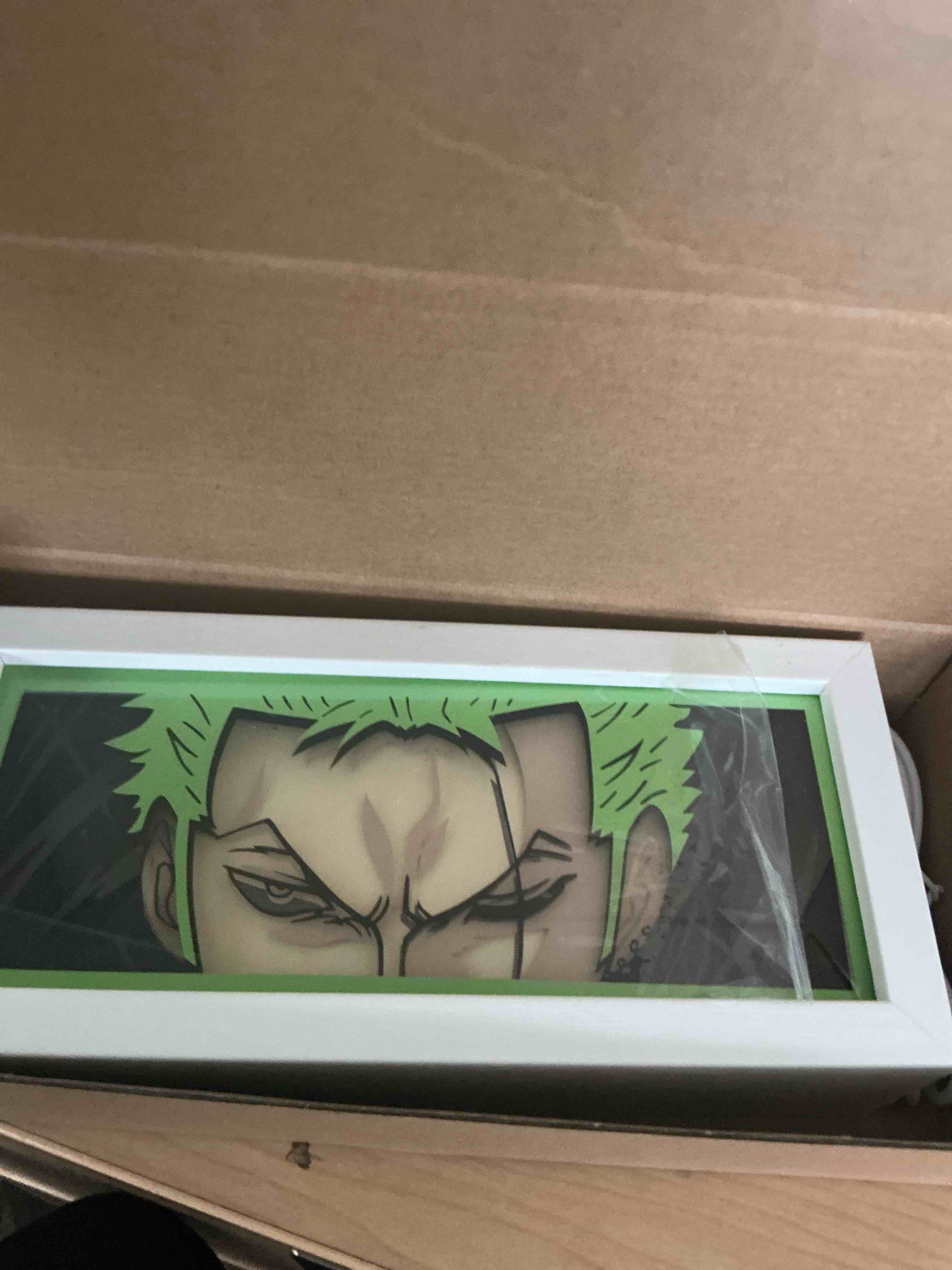 Condition photo showing New/Like New for zoro light box - one piece – anime lamp figure night light – 3d anime room décor gift for otaku