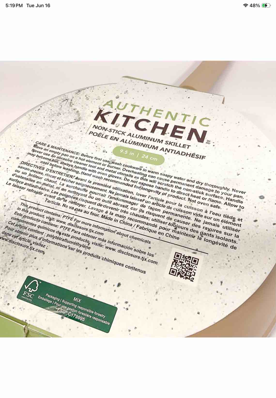 Condition photo showing New/Like New for authentic kitchen ceramic coding nonstick 9.5 inch frying pan – skillet tan