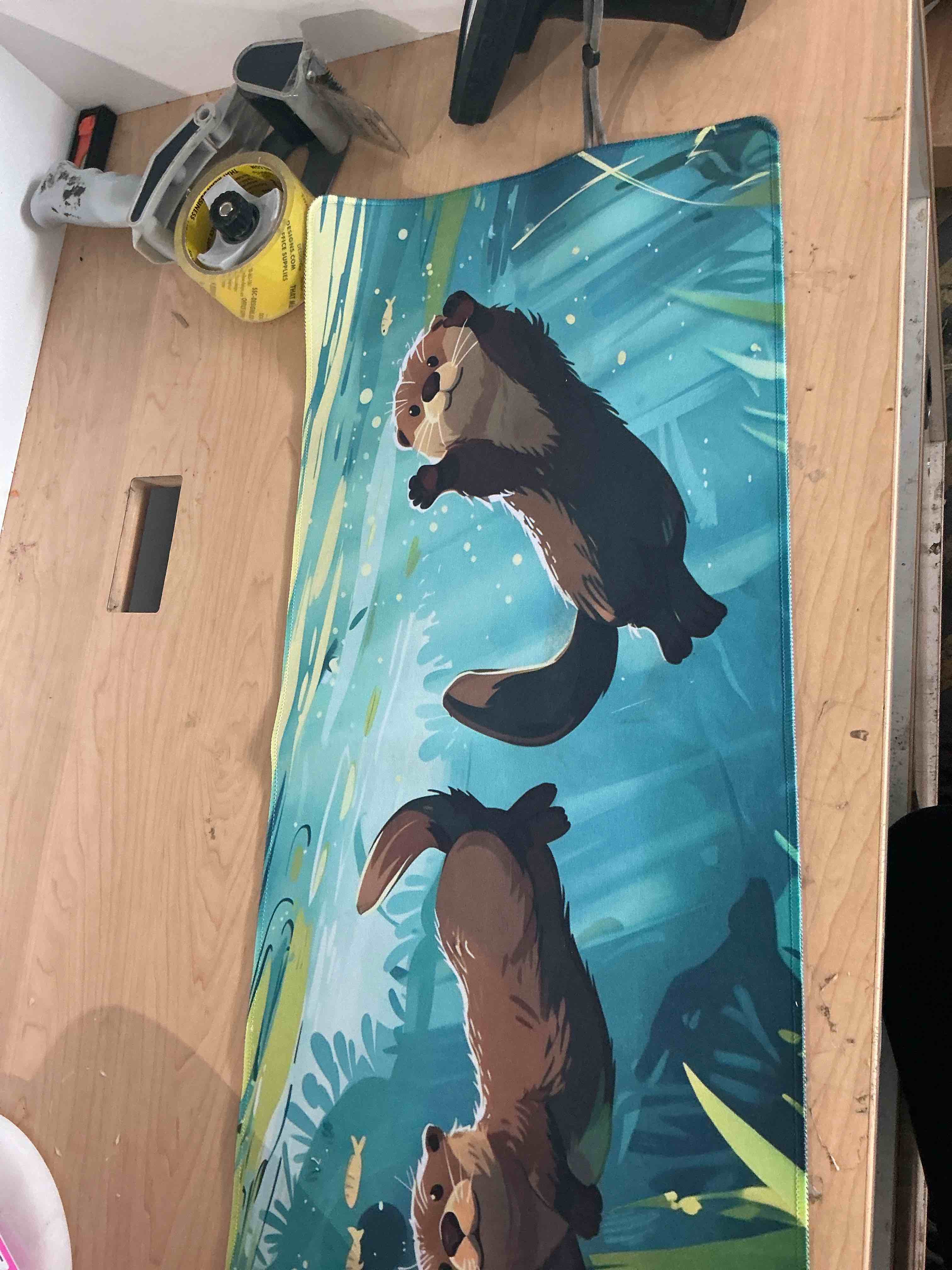 Condition photo showing New/Like New for cute otter mouse pad?animal gaming keyboard mat?laptop computer protector with non-slip rubber base?large extended mousepads gifts for desk office home?deskmat decor 31.5" x 11.8"