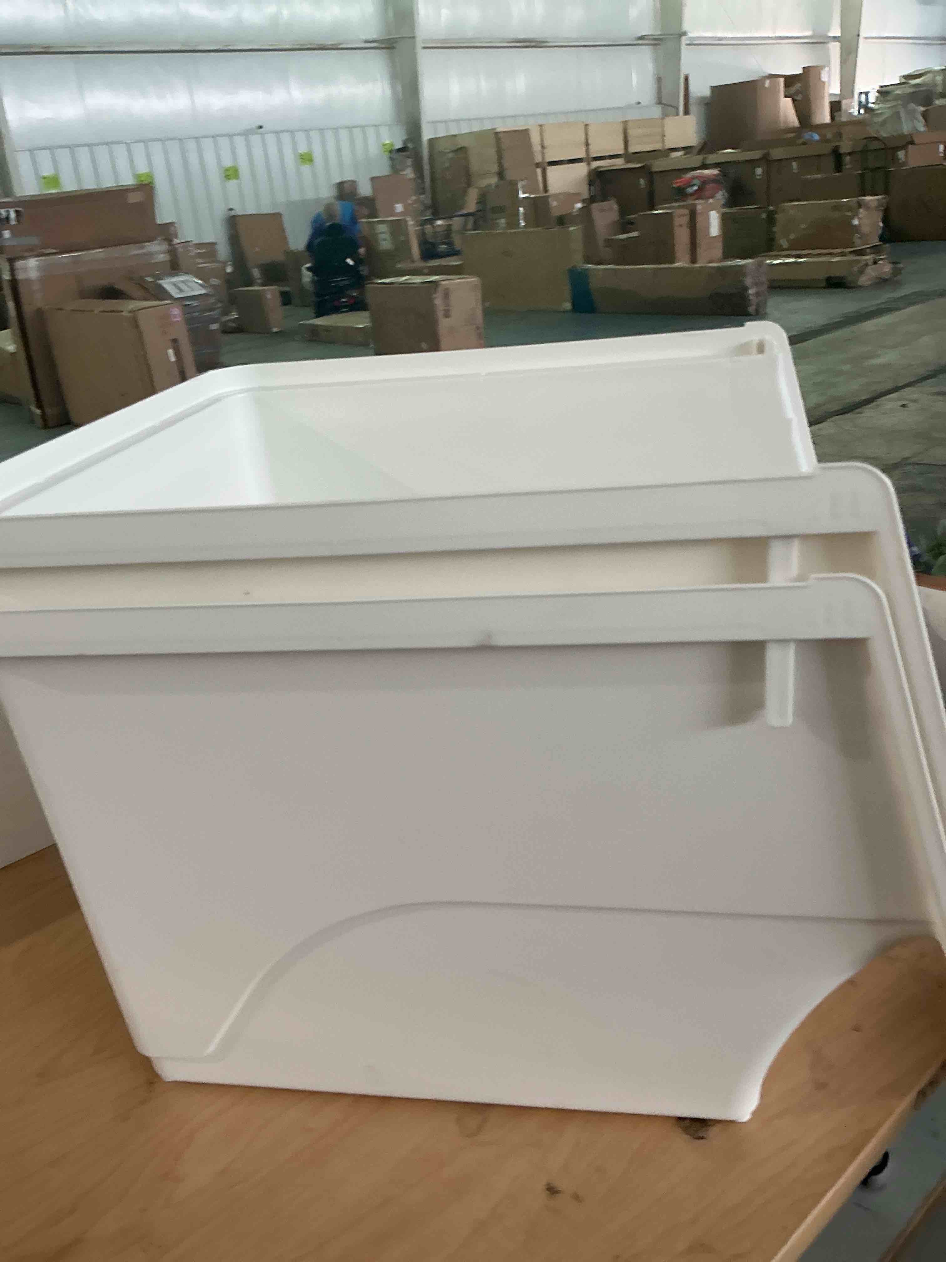 Condition photo showing Good Condition for plastic containers for organizing and storage bins for drawers desk office organization in garage benz medium tall 2 packs