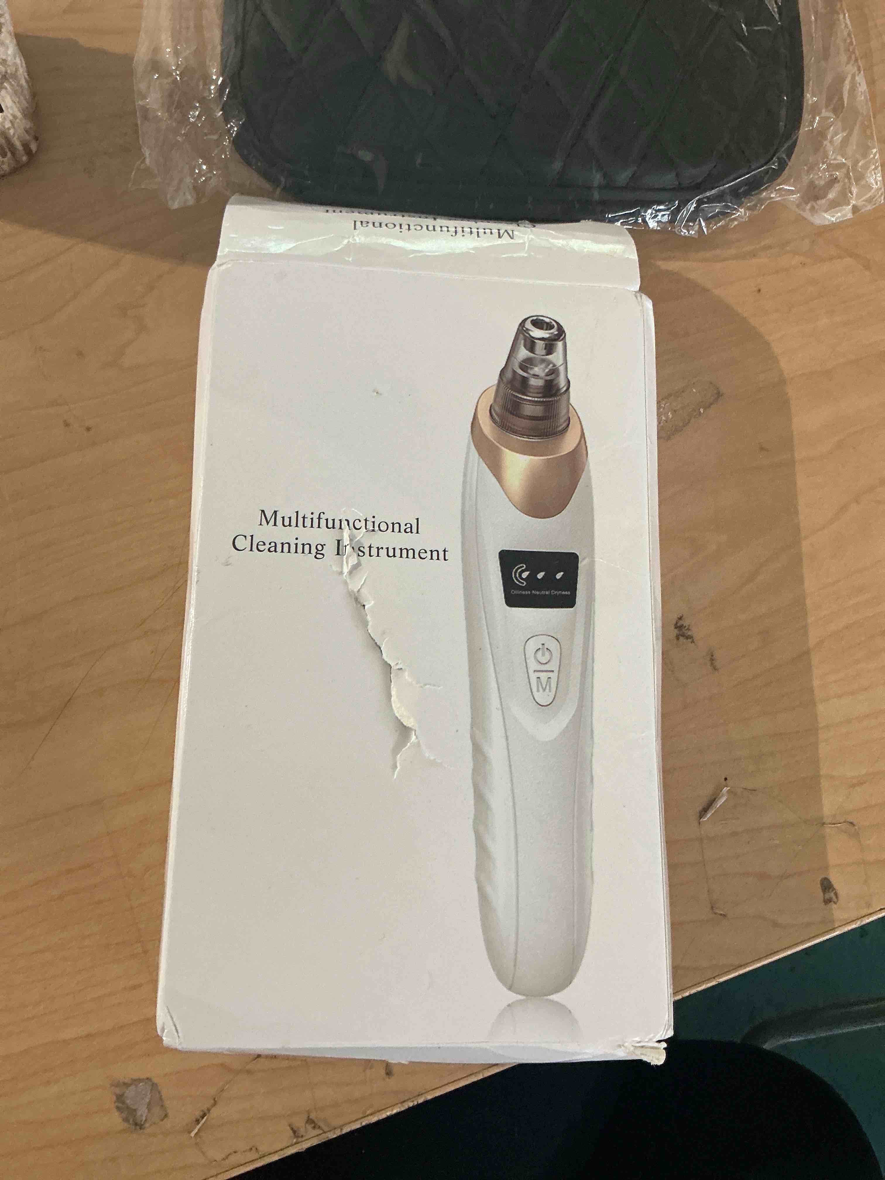 Condition photo showing New/Like New for 2026 blackhead remover with 5 suction heads & 4 gold extraction tools, electric blackhead vacuum pore vacuum for deep facial cleaning, usb rechargeable for women & men-khaki