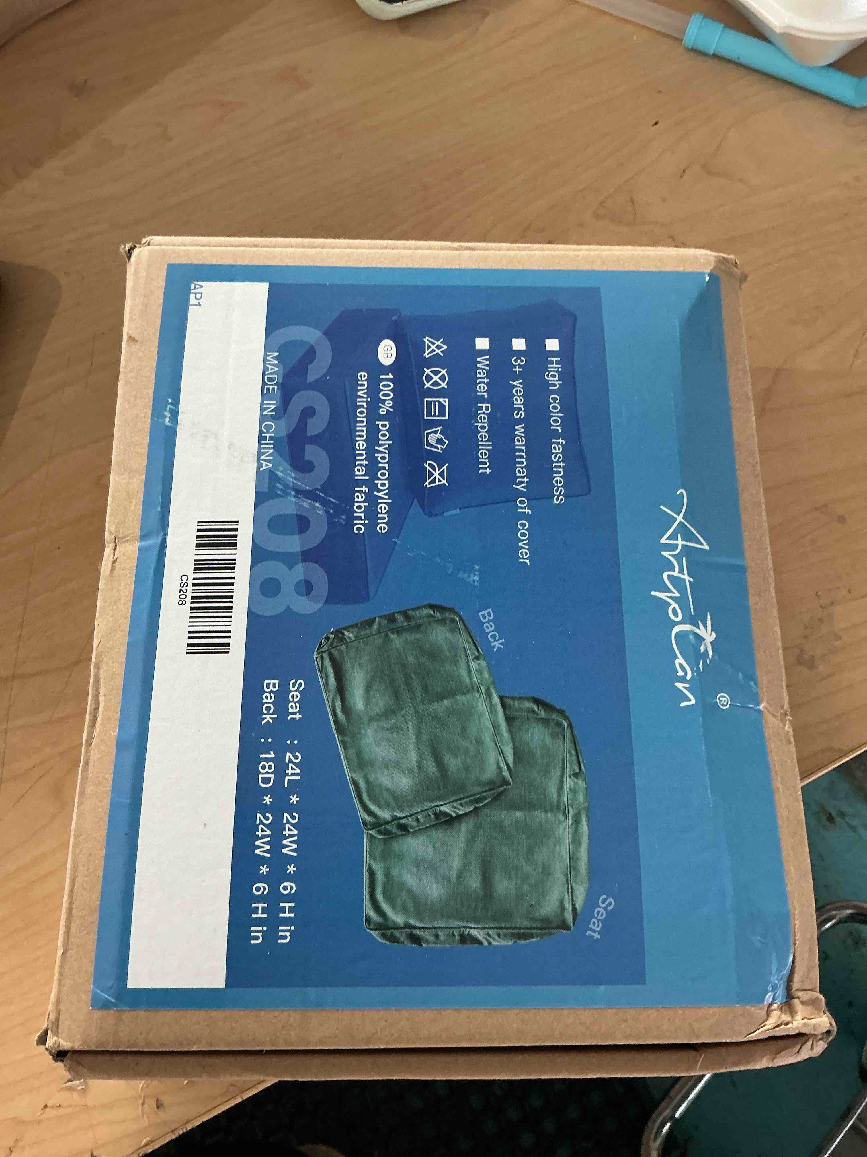 Condition photo showing New/Like New for artplan outdoor deep seat slipcovers,patio seat back covers only 24x24x6 18x24 olefin,square outdoor cushion cover, for patio funiture,navy blue